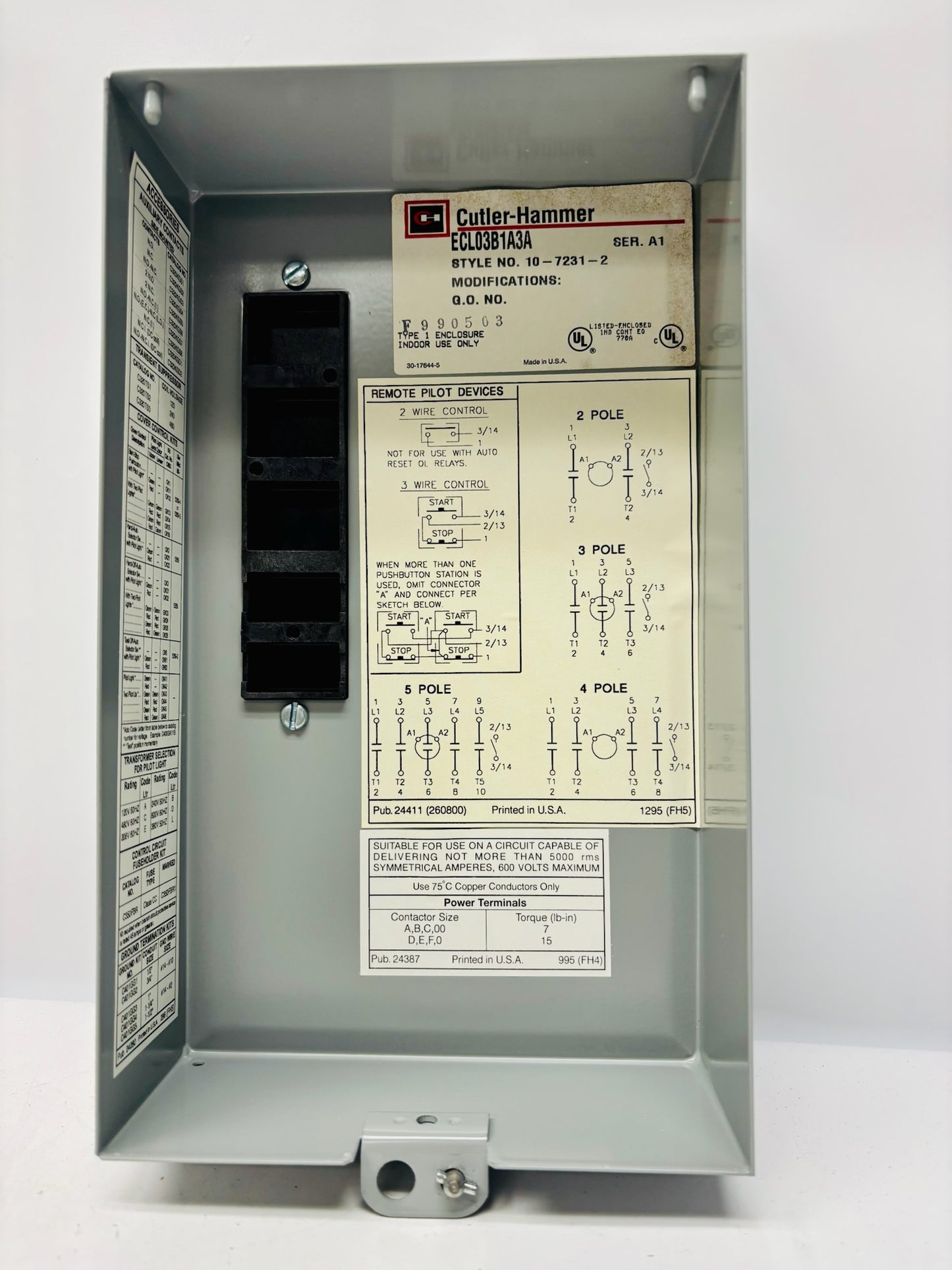 Eaton Cutler-Hammer ECL03B1A3A Contactor (Box Only)