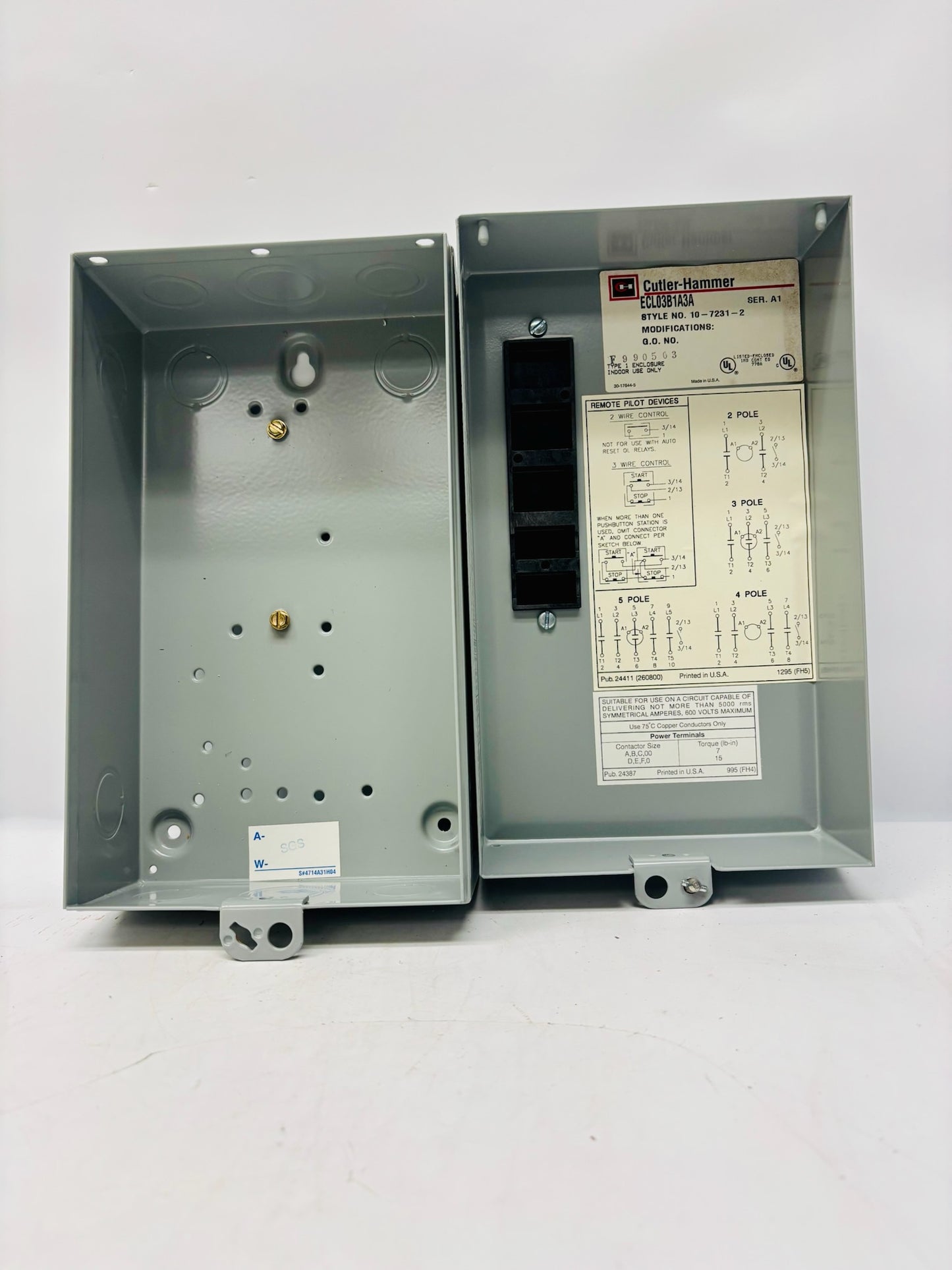 Eaton Cutler-Hammer ECL03B1A3A Contactor (Box Only)