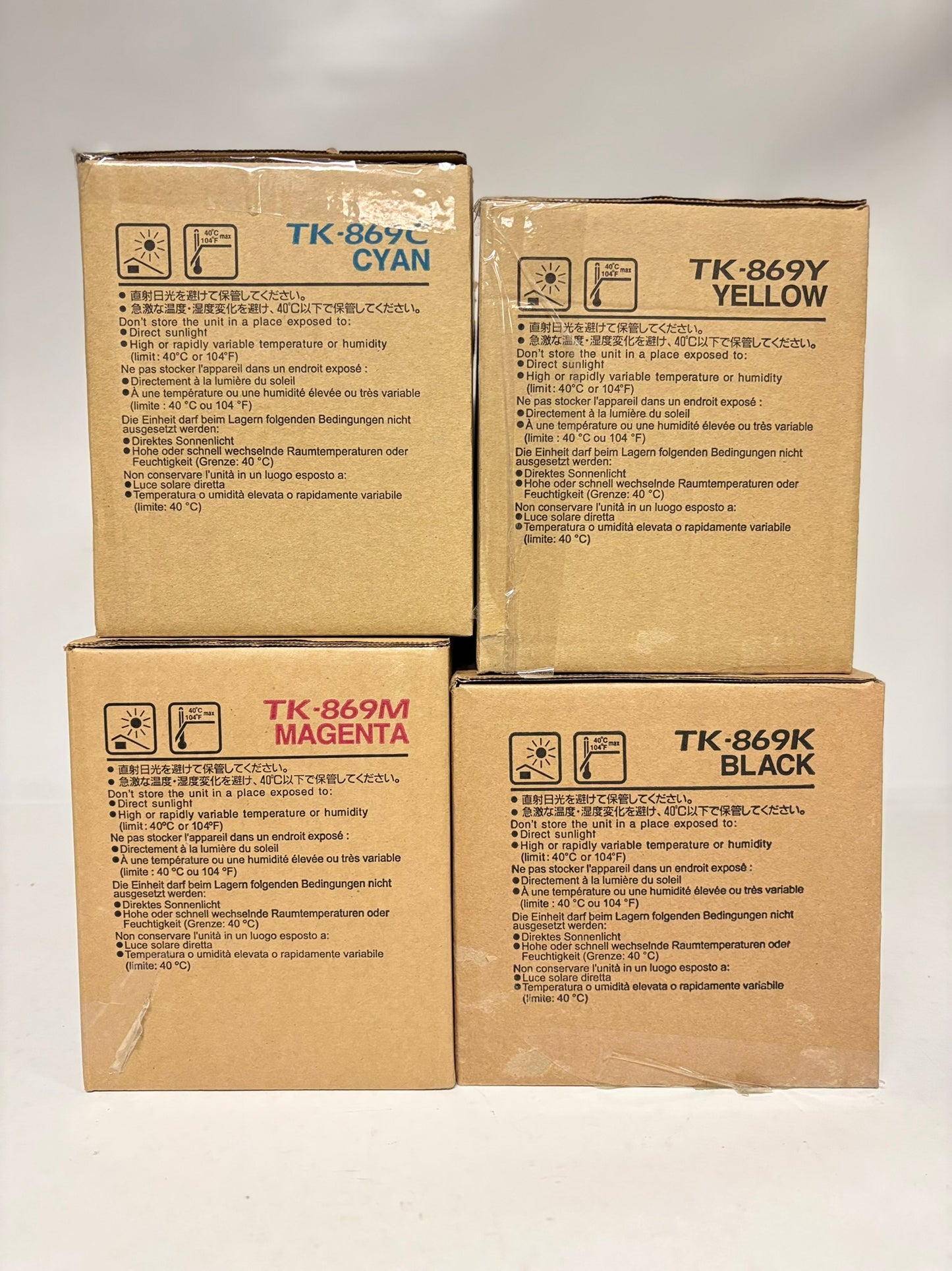 4 Genuine Kyocera TASKalfa 250ci,300ci,CS250ci,CS300ci TK-869 CMYK Toners