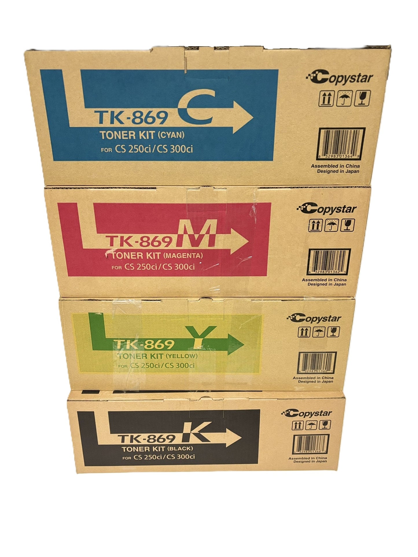 4 Genuine Kyocera TASKalfa 250ci,300ci,CS250ci,CS300ci TK-869 CMYK Toners