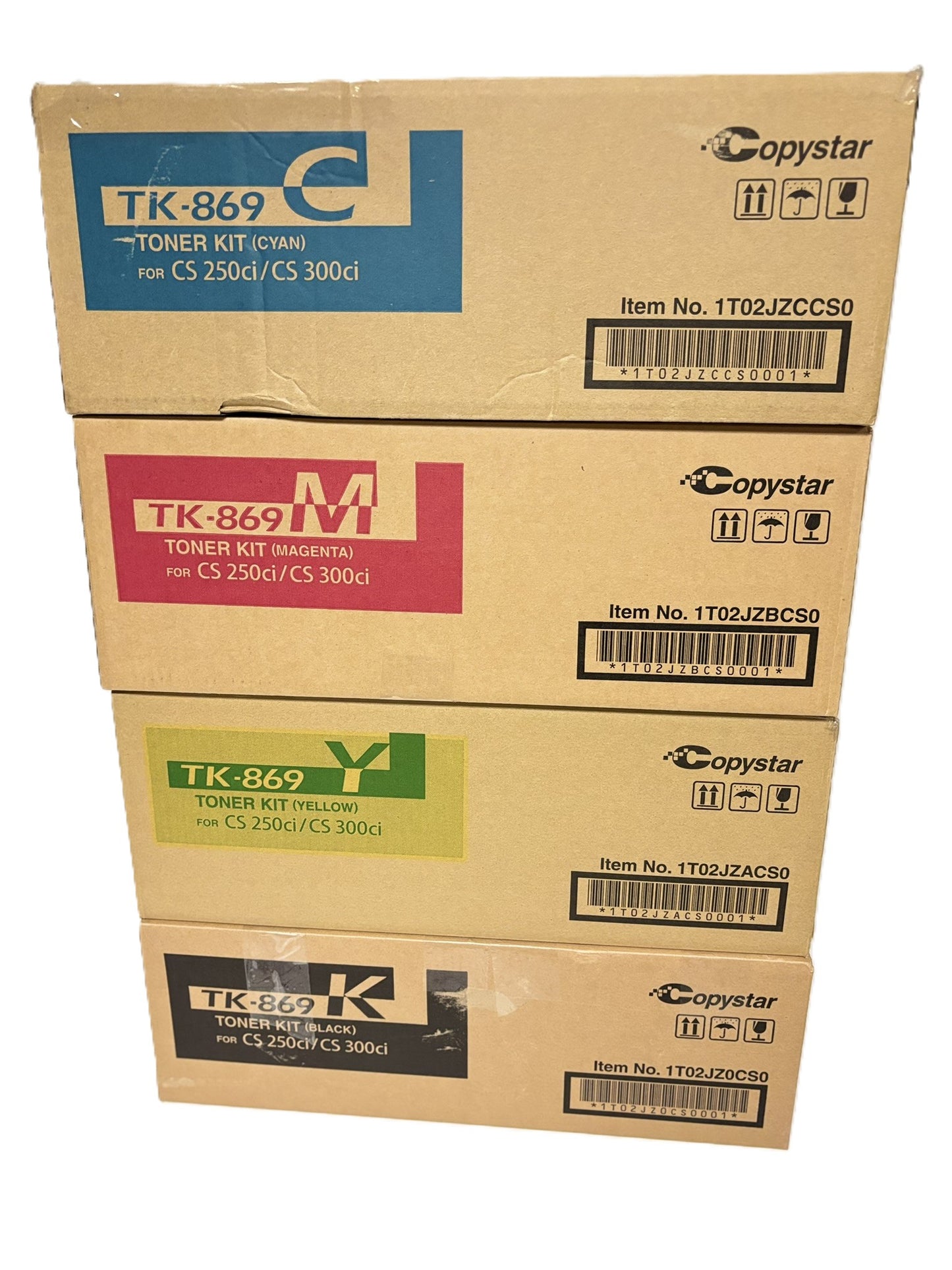 4 Genuine Kyocera TASKalfa 250ci,300ci,CS250ci,CS300ci TK-869 CMYK Toners