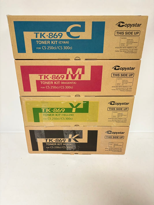 4 Genuine Kyocera TASKalfa 250ci,300ci,CS250ci,CS300ci TK-869 CMYK Toners