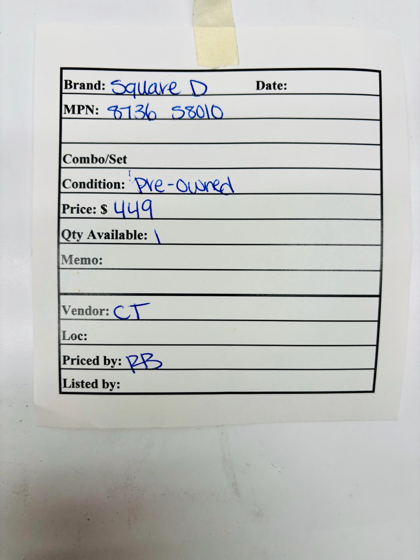 Square D 8736 S8010 Magnetic Motor Starter