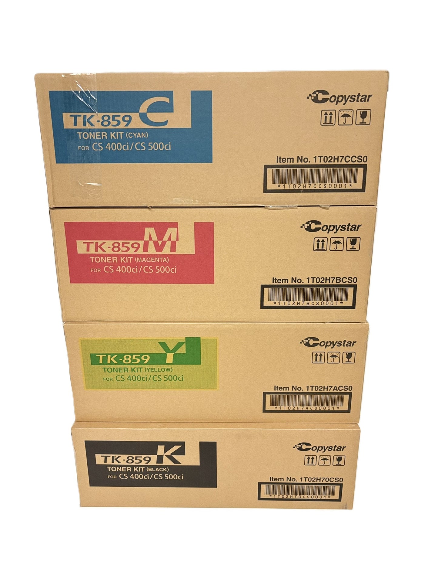 4 OEM Kyocera TASKalfa CS400ci,CS500ci,CS552ci TK-859 CMYK Toners Same Day Ship