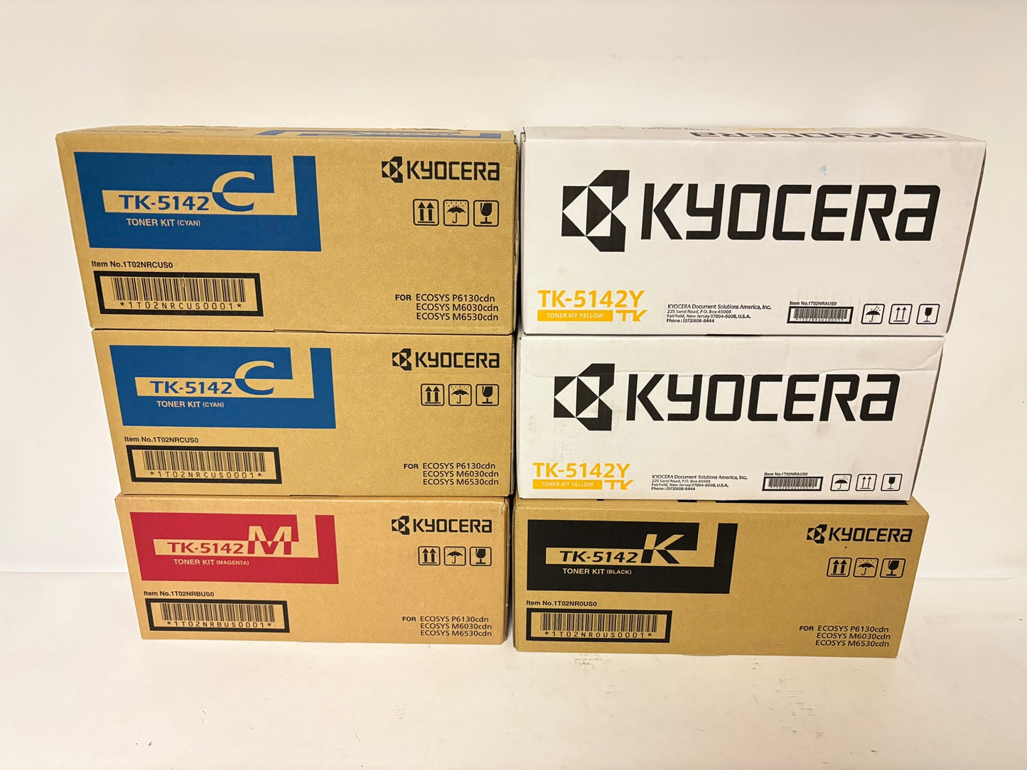 6 OEM Kyocera ECOSYS M6030cdn,M6530cdn,P6130cdn TK-5142 CCMYYK Toners