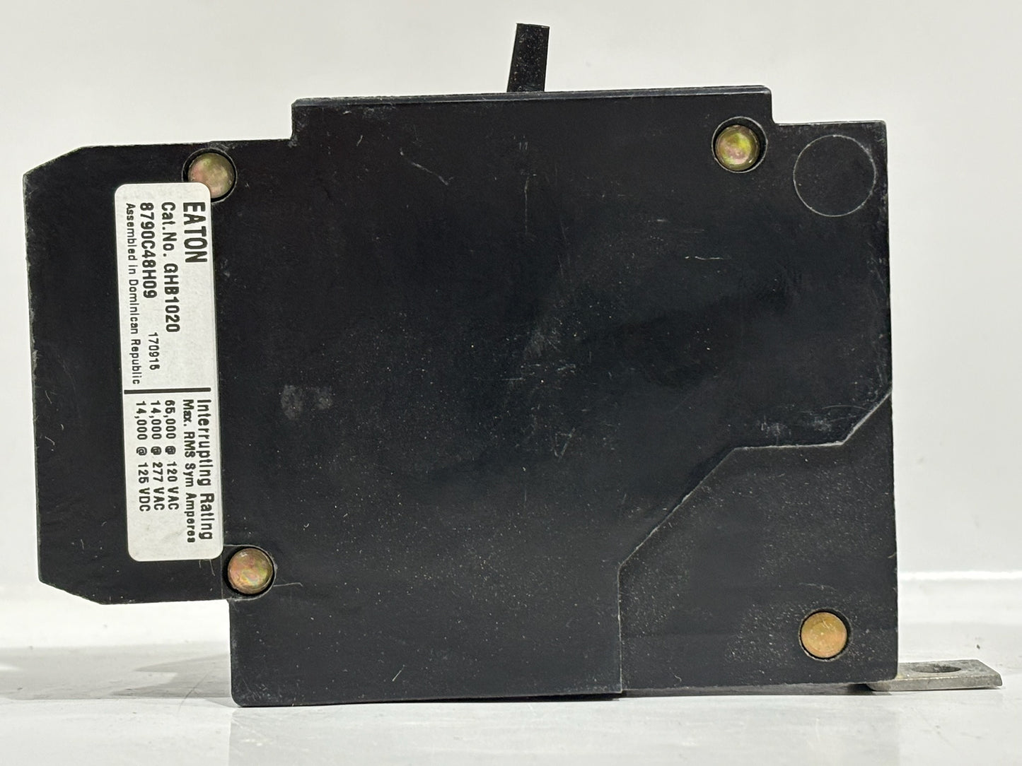 Eaton GHB1020 20A 1-Pole Bolt-On Circuit Breaker, 277/480VAC, 125VDC