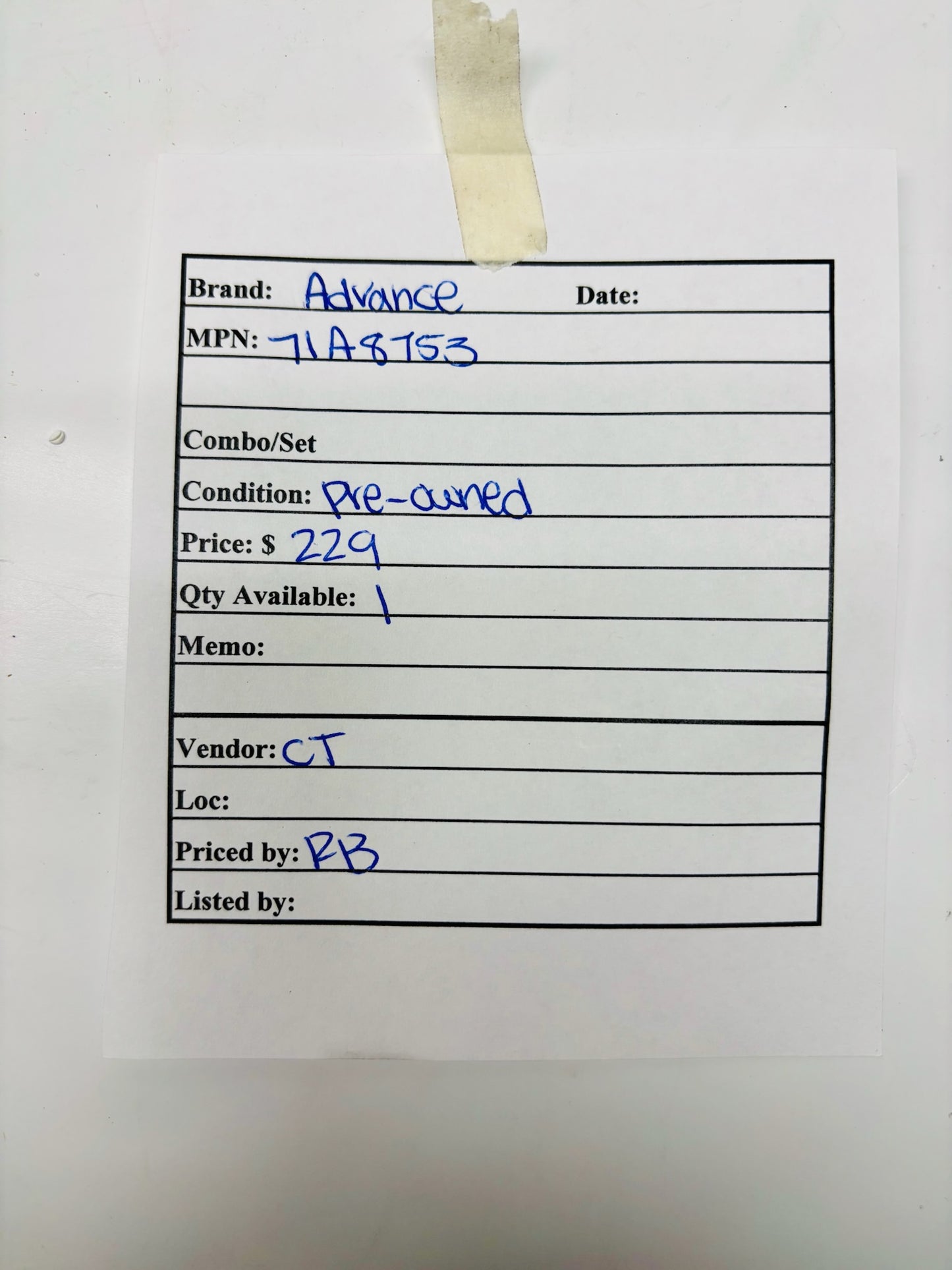 Advance 71A8753-001 Core and Coil Ballast Kit