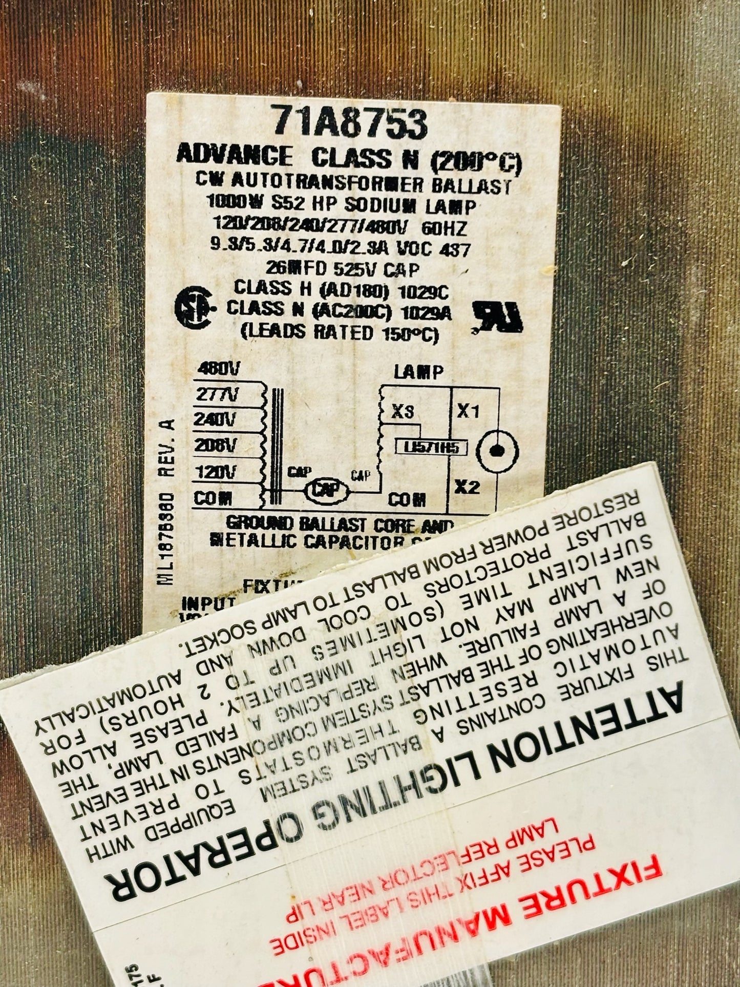 Advance 71A8753-001 Core and Coil Ballast Kit