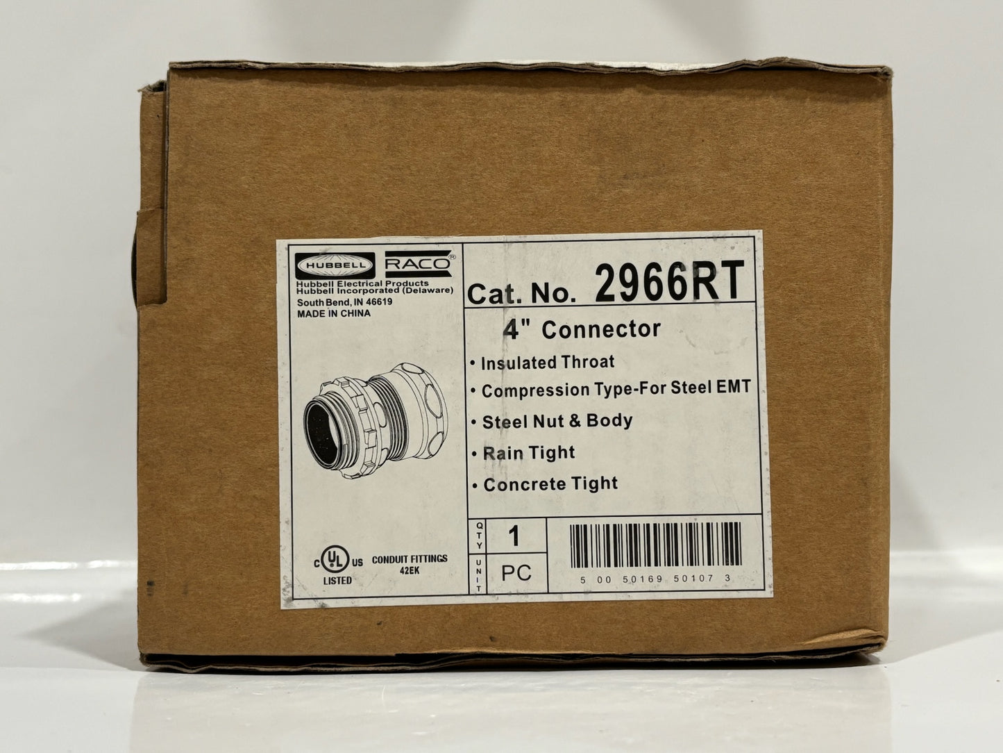 RACO 2966RT 4" Insulated Raintight Compression Connector for EMT Conduit