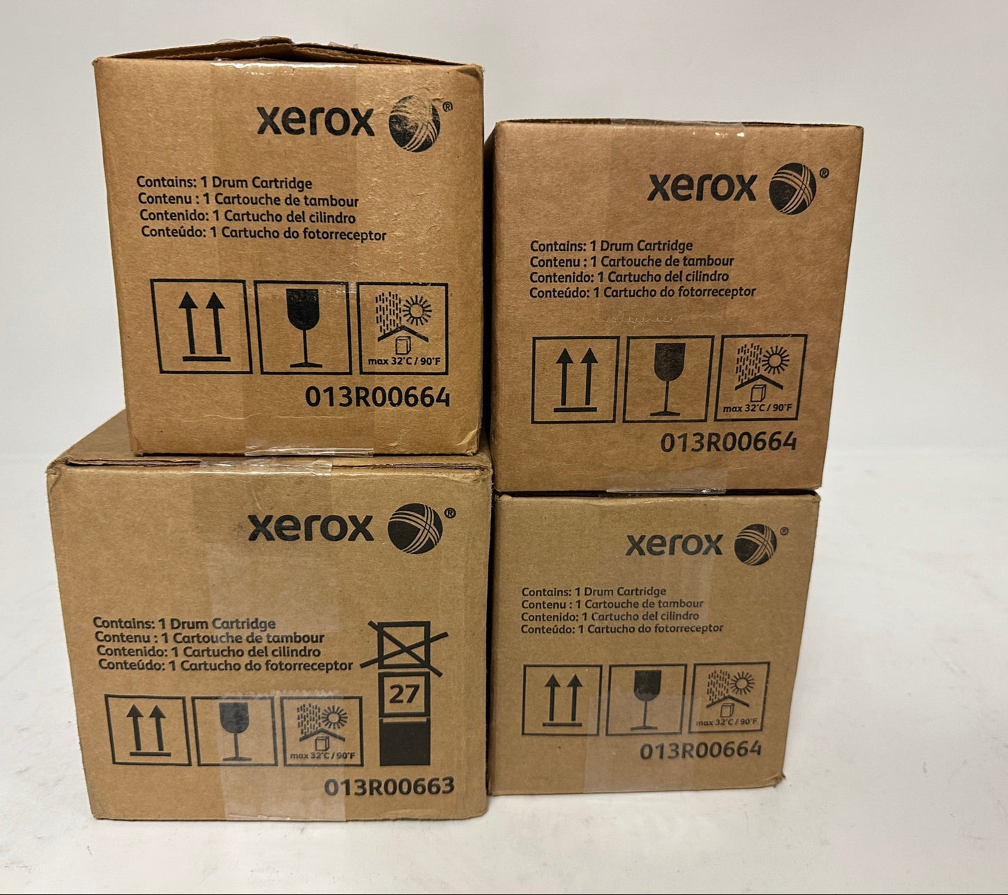 4 OEM Xerox C550,560,570,C60,C70 Drums 013R00663, 013R00664 (1 Black, 3 Color)