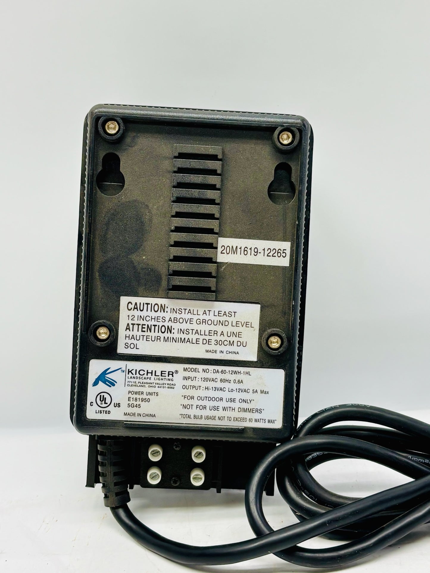 Kichler DA-60-12WH-1HL Outdoor Lighting Connector