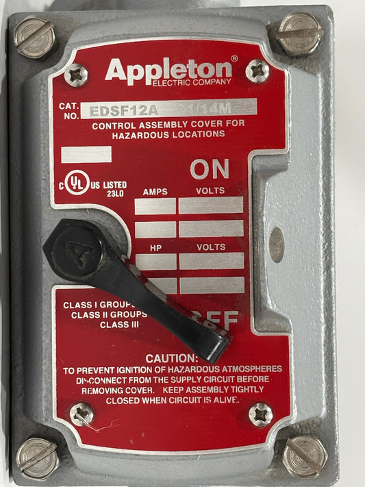Appleton EDSF12A  Malleable Iron Front Cover for 1-Pole or 2-Pole Switches & 3/4" EDSC