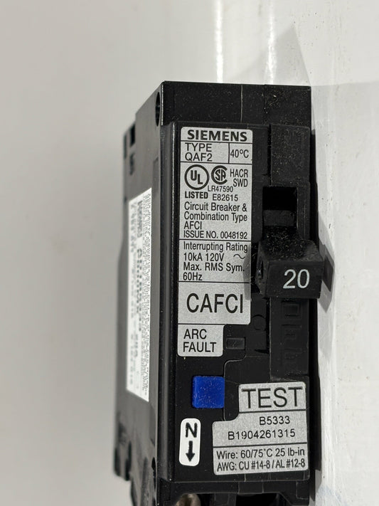 7 PK Siemens QA120AFC 20A Single-Pole Arc Fault Circuit Interrupter Breaker
