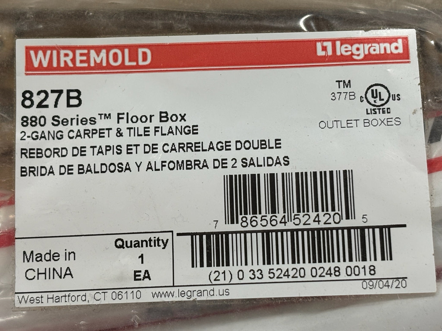 LOT OF 3 Legrand 827B Brass 2-Gang Floor Box Flange for Carpet and Tile Floors
