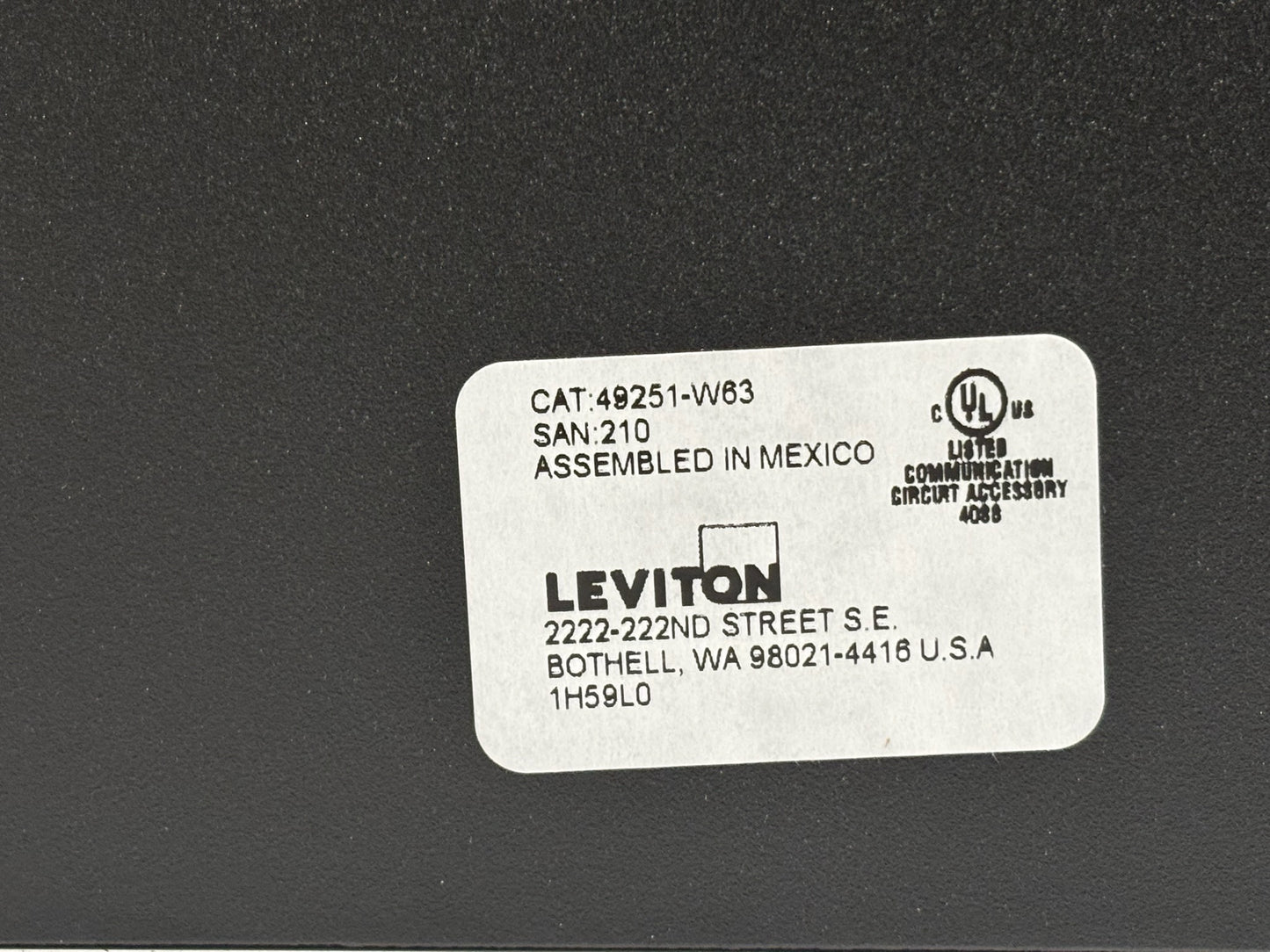 Leviton 49251-W63 3-Position Hinged Wall-Mount Bracket for 3RU Panels