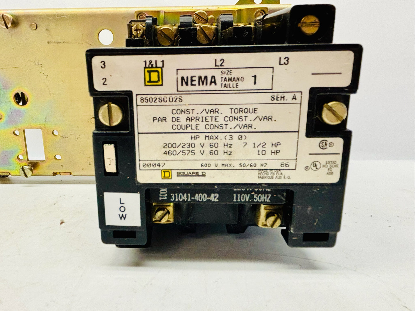 Square D 8502SCO2S Reversing Magnetic Motor Starter