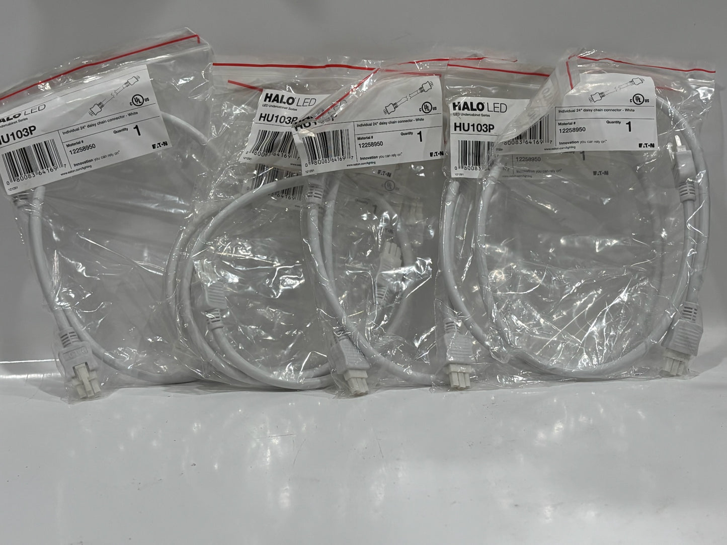 6 PK HALO HU103P 24" Daisy Chain Connector for HU10/HU11 LED Fixtures