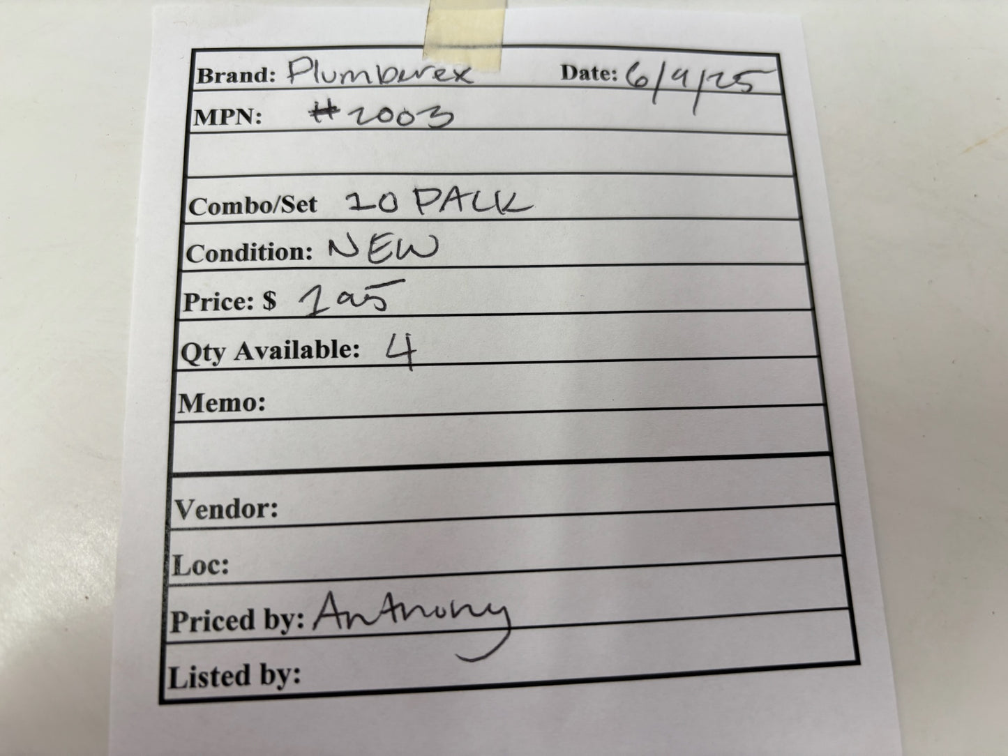 New 10PK PlumberEx 2003 ADA Compliant Under-Lav Protection