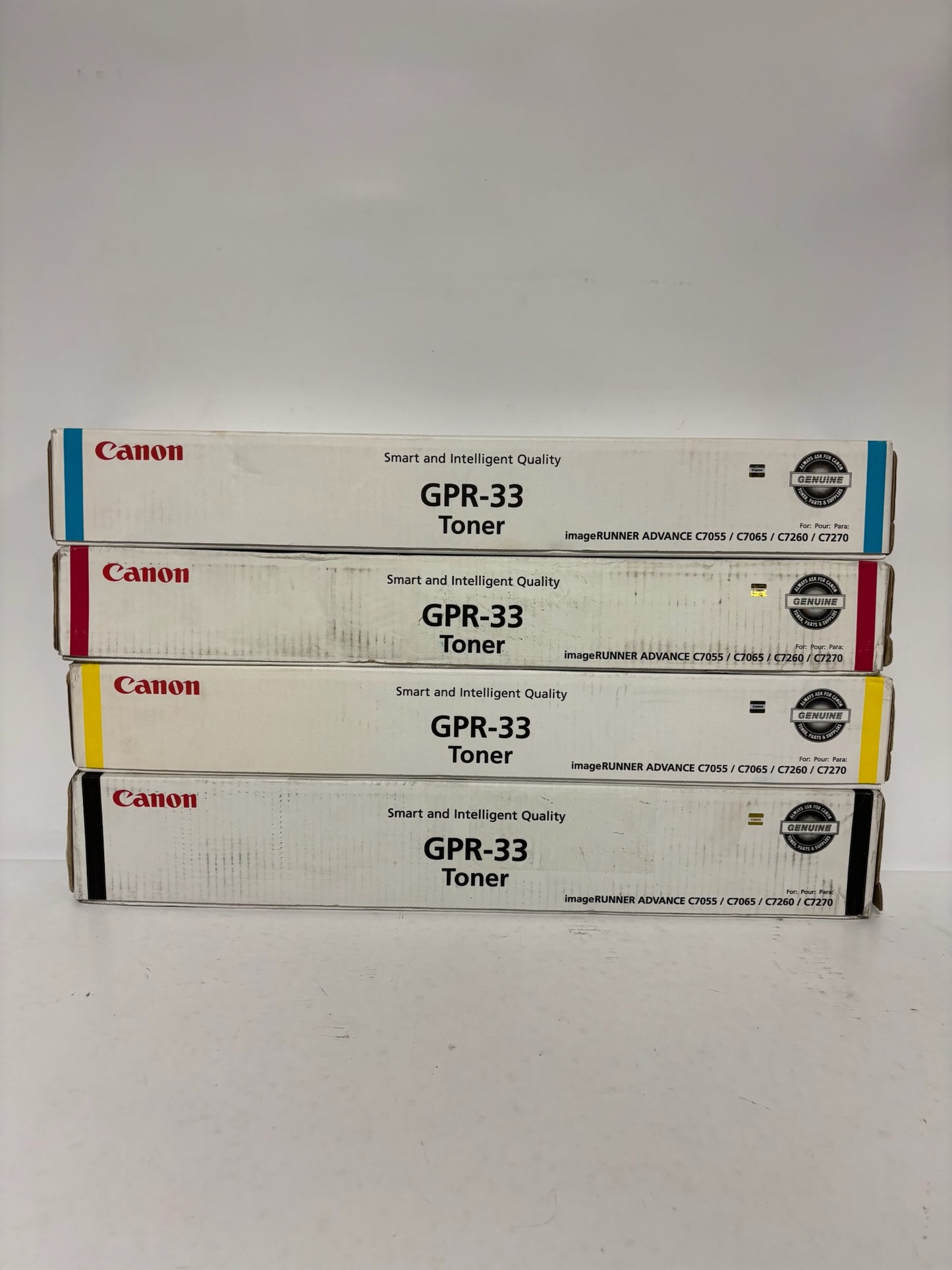 4 New OEM Canon C7055, C7065, C7260, C7270 GPR-33 CMYK Toners