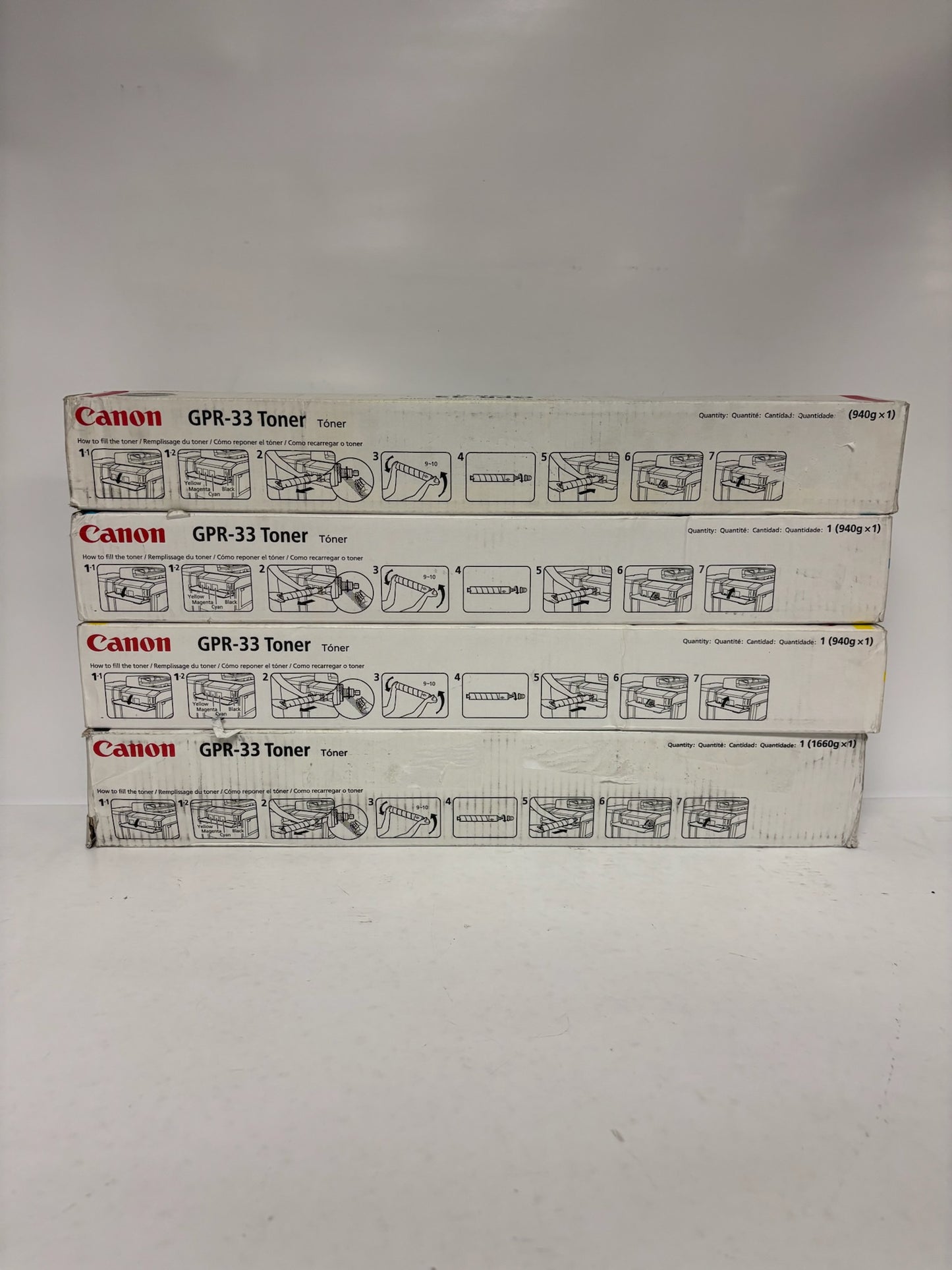 4 New OEM Canon C7055, C7065, C7260, C7270 GPR-33 CMYK Toners