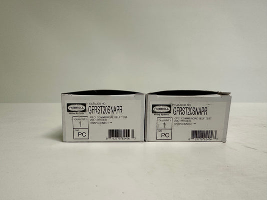 2 PK Hubbell (GFRST20SNAPR) Commercial Self Test Snap Grounding Receptacle, Red