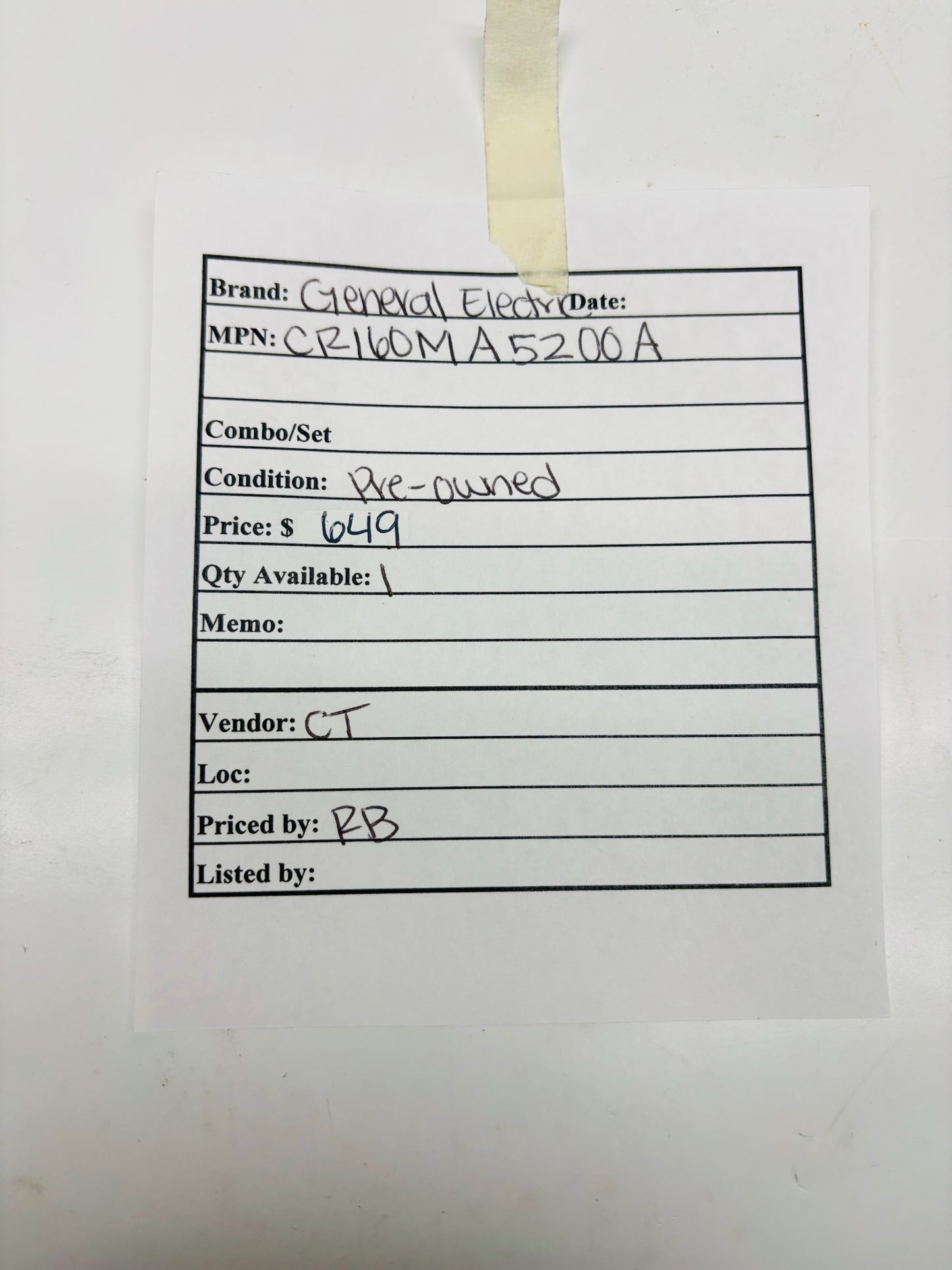 General Electric CR160MA5200A Mechanically Held Lighting Contactor