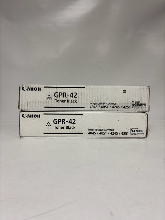 2 New OEM Canon iR ADVANCE 4045,4051,4245,4251 Black Toners GPR-42, 4791B003