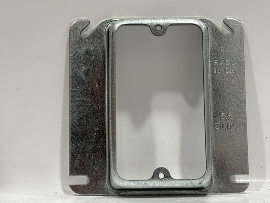 45 PK RACO 773 – 4″ Square, 1‑Device Raised Steel Mud Ring Cover (3/4″ Rise)