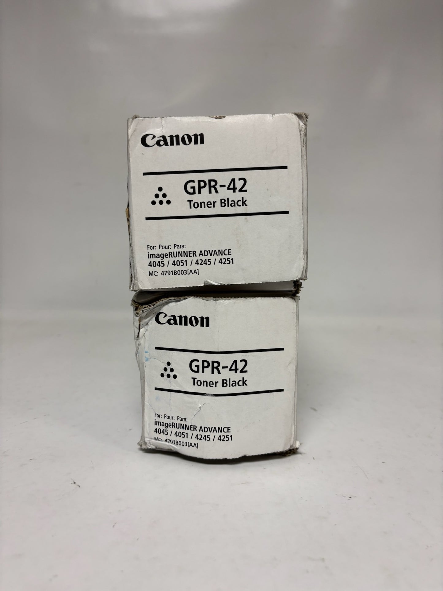 2 New OEM Canon iR ADVANCE 4045,4051,4245,4251 Black Toners GPR-42, 4791B003
