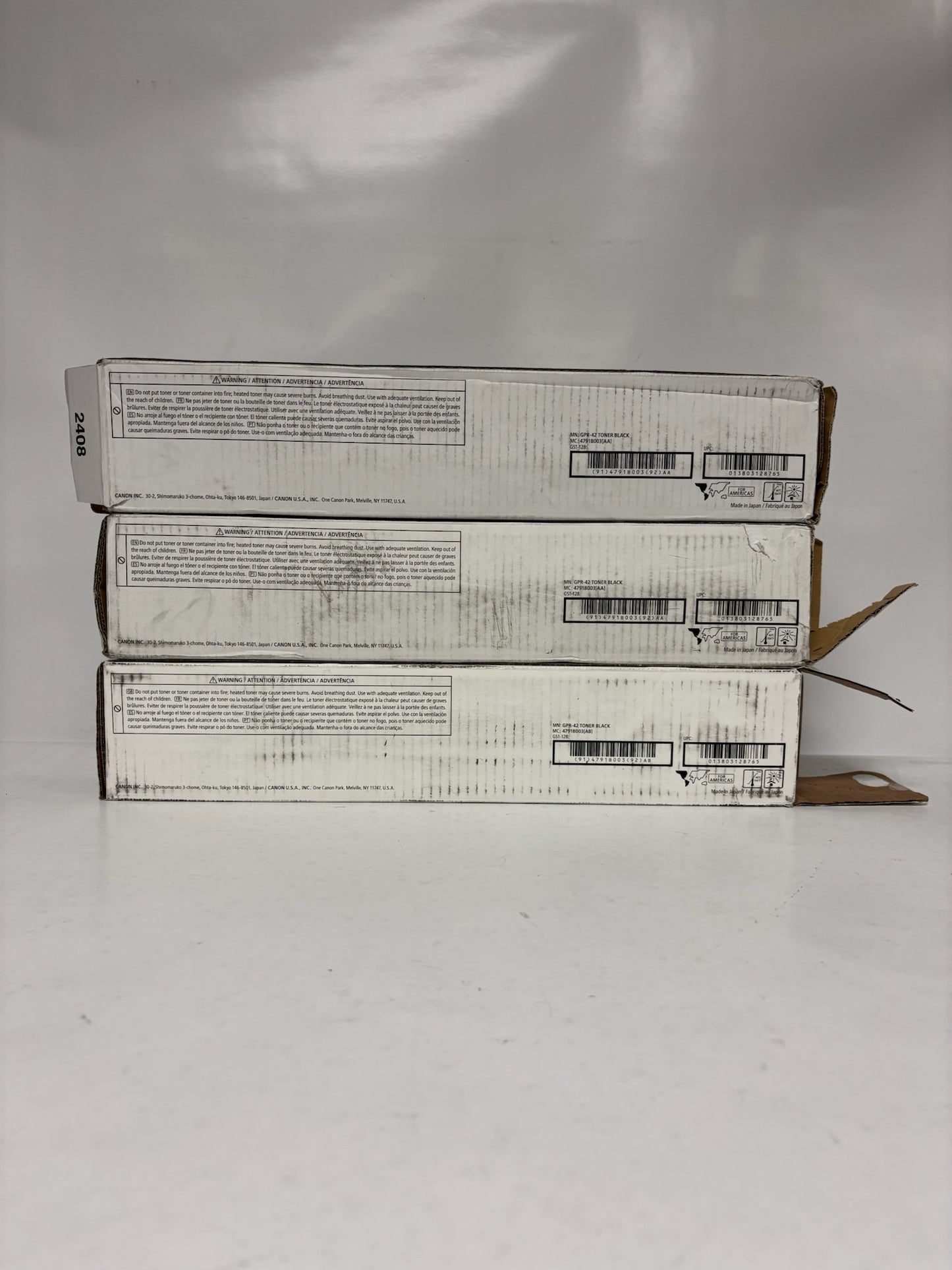 3 Open OEM Canon iR ADVANCE 4045,4051,4245,4251 GPR-42 Black Toners, 4791B003