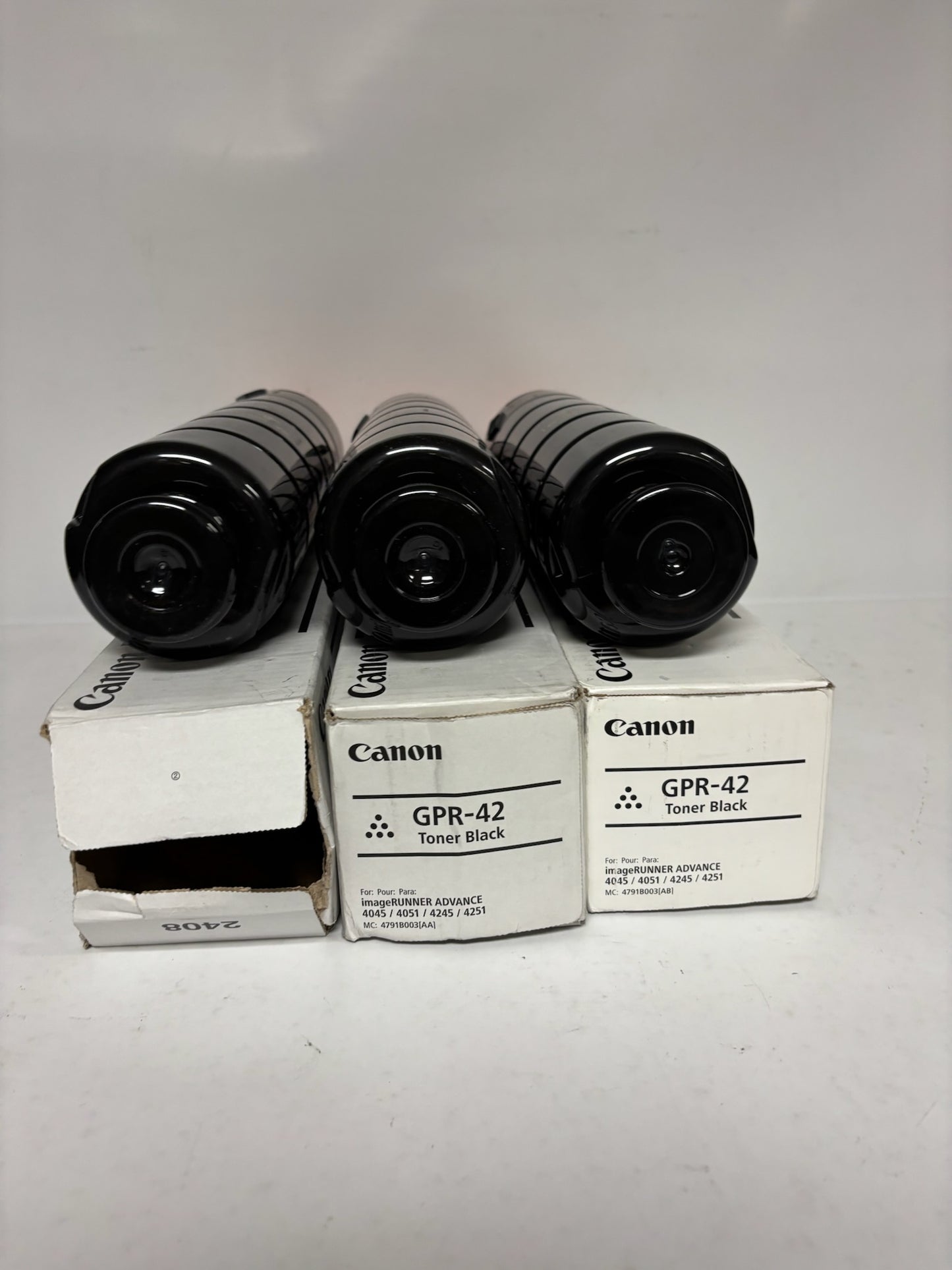 3 Open OEM Canon iR ADVANCE 4045,4051,4245,4251 GPR-42 Black Toners, 4791B003