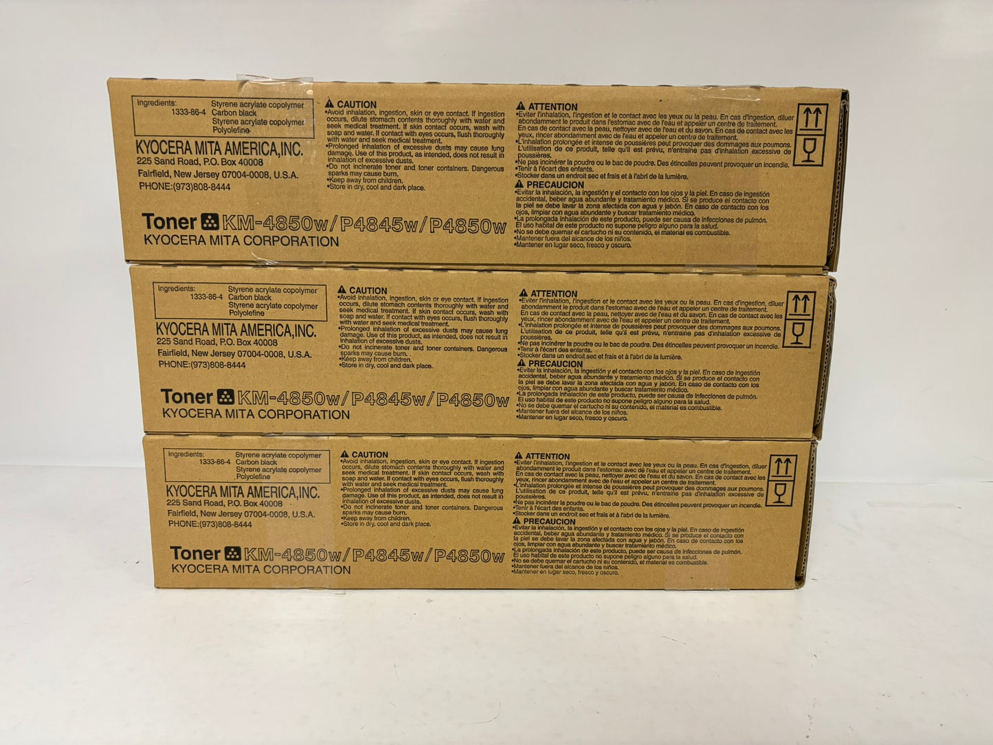 3 OEM Kyocera KM-4850W, KM-P4845W, KM-P4850W Black Toners 370AD011