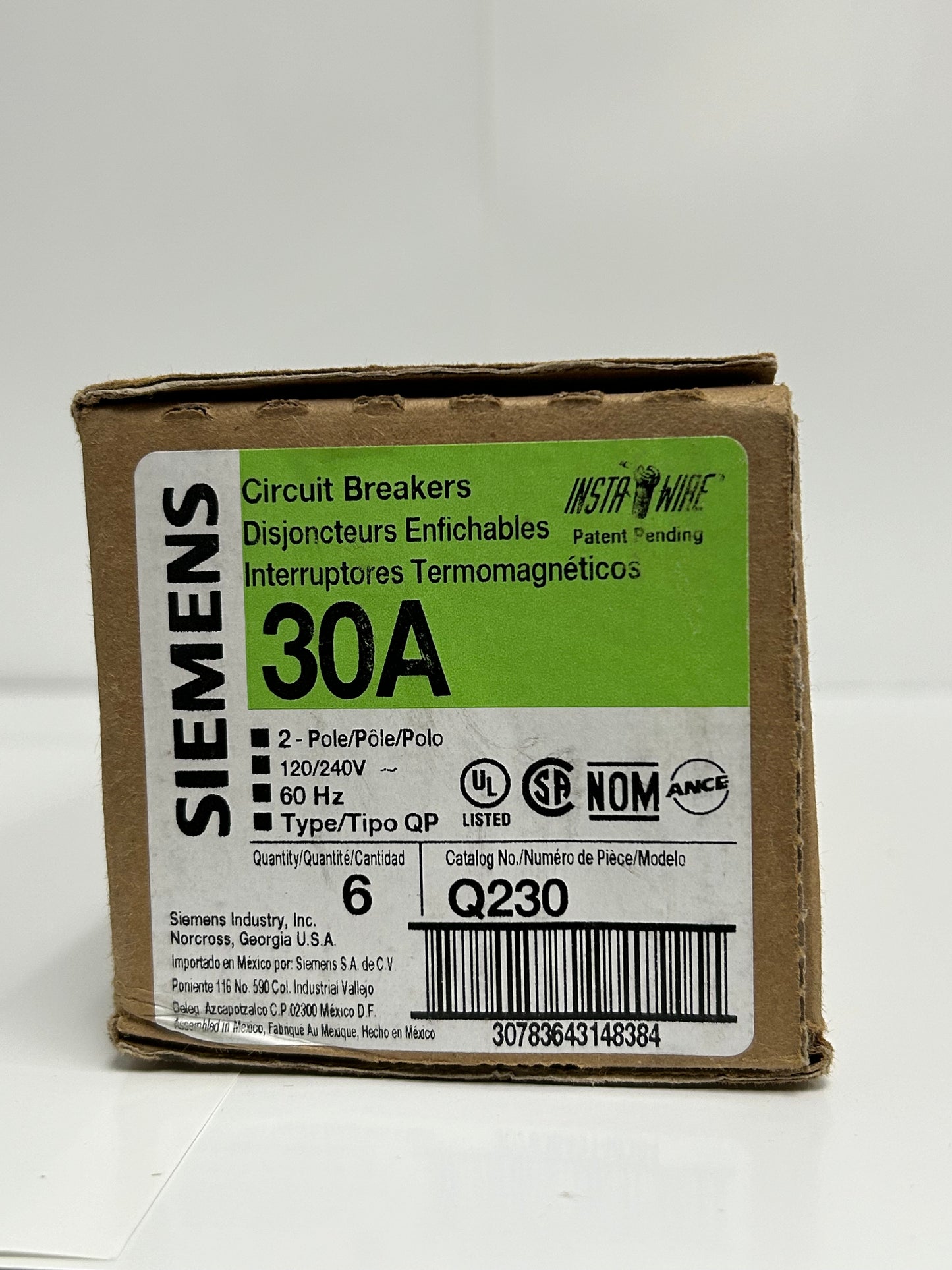 SIEMENS Q230 Circuit Breaker 30Amp 120/240V 60Hz 2 Pole Type QP (6 Pack)