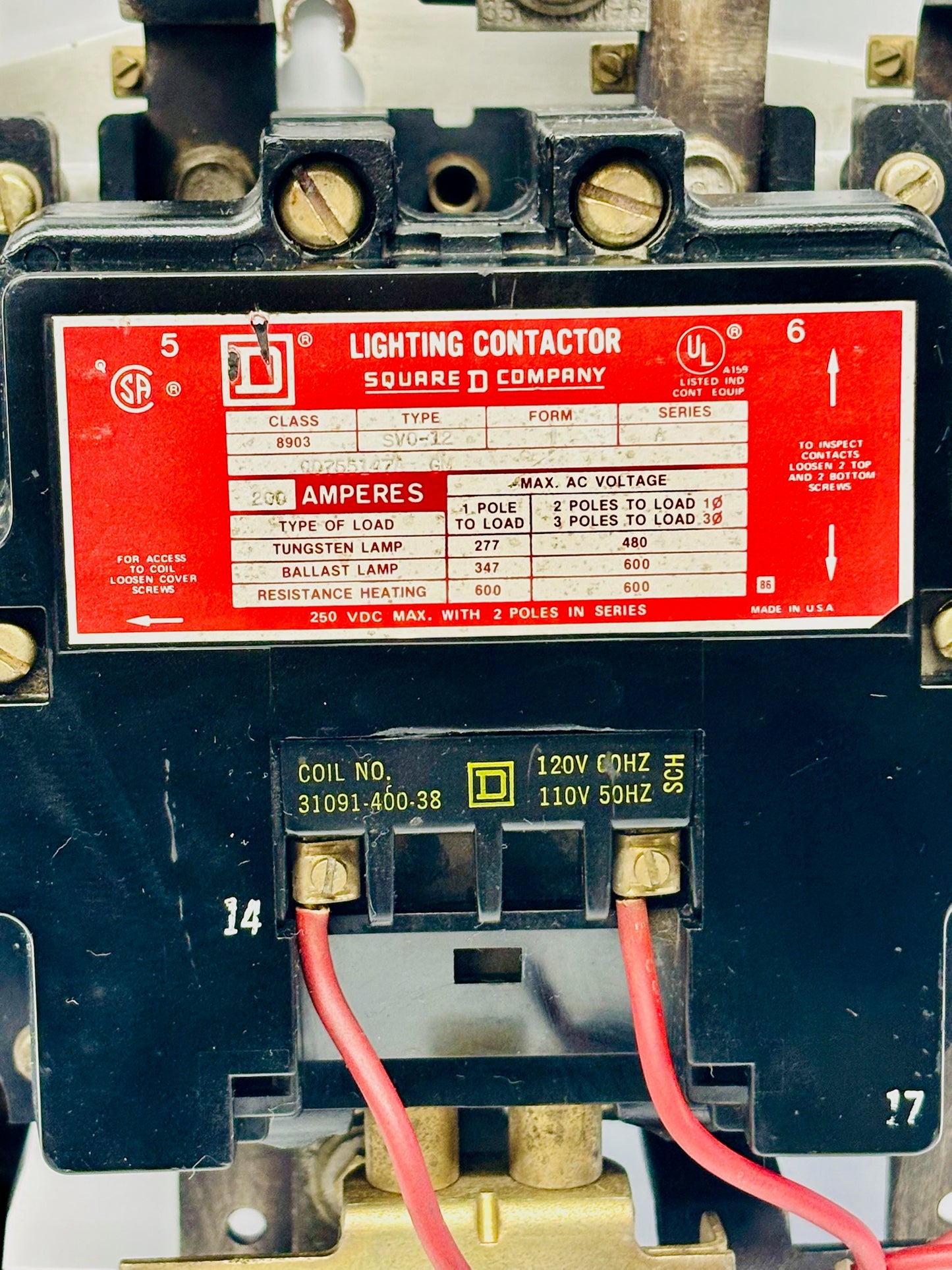 Square D 8903-SV012 Lighting Contactor