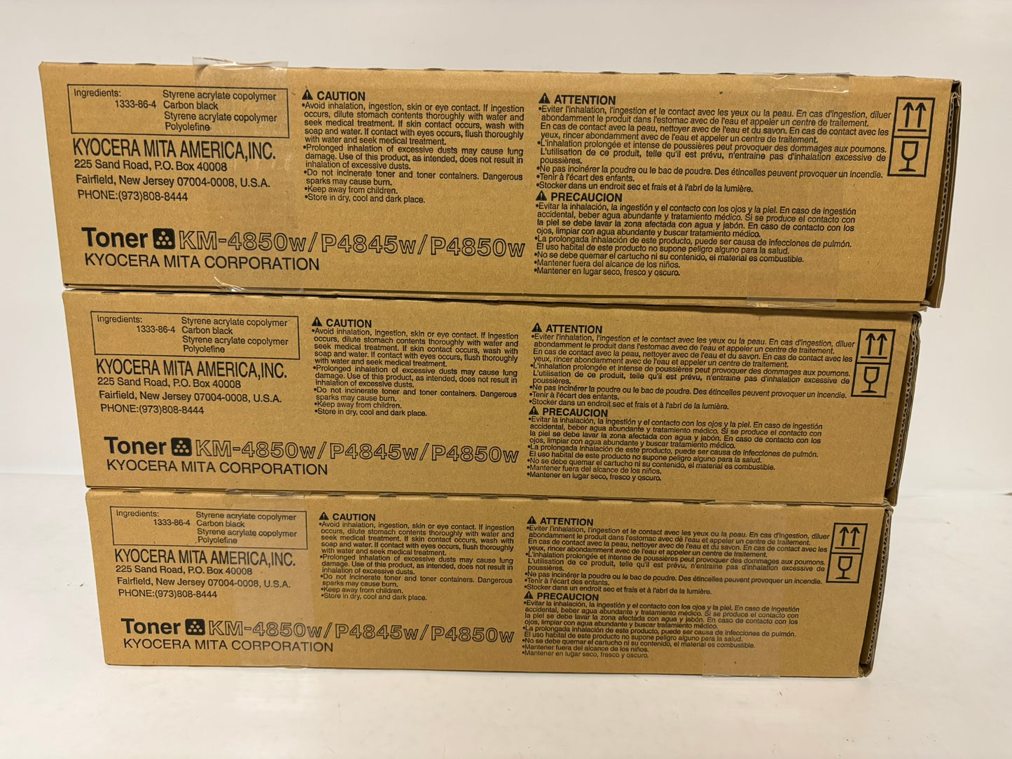 3 OEM Kyocera KM-4850W, KM-P4845W, KM-P4850W Black Toners 370AD011