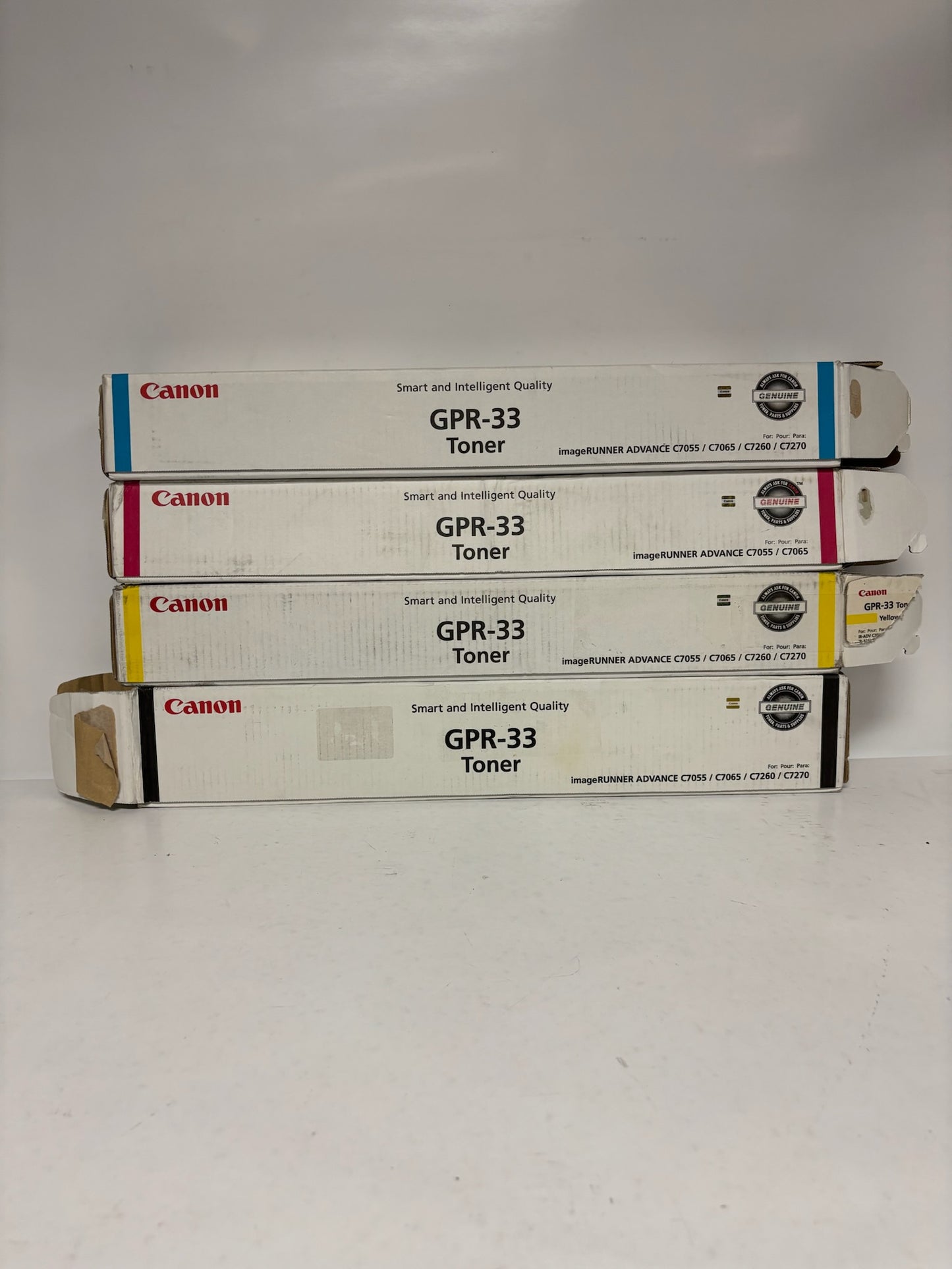 4 New Open OEM Canon iRA C7055, C7065, C7260, C7270 GPR-33, GPR33 CMYK Toners