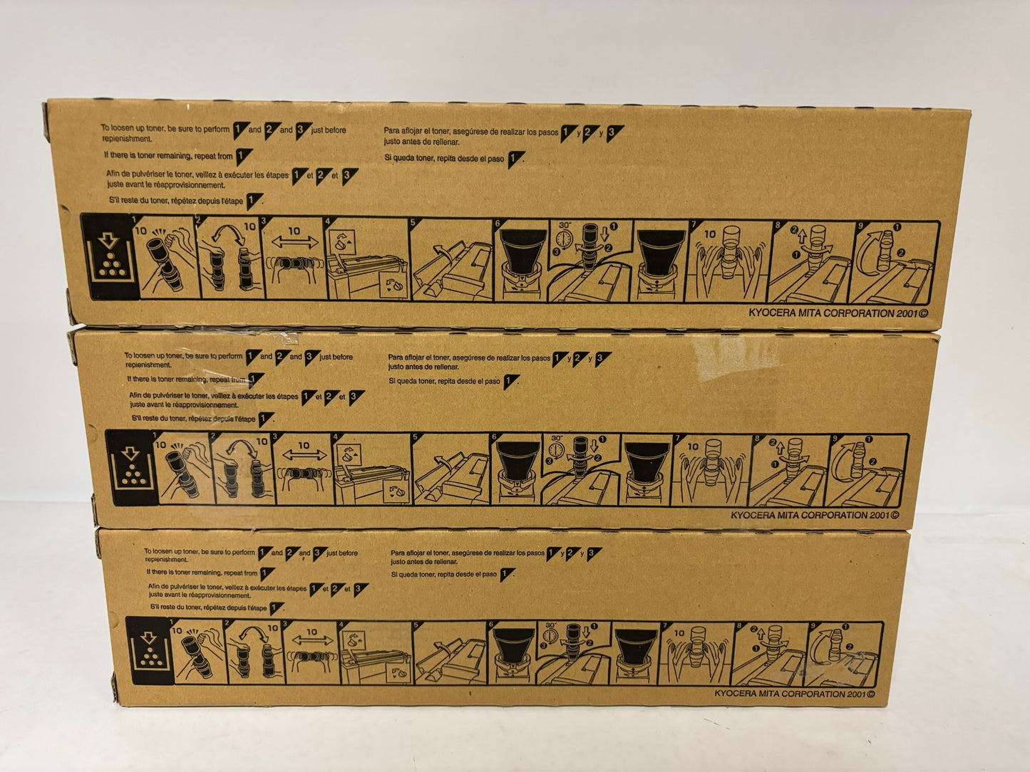 3 OEM Kyocera KM-4850W, KM-P4845W, KM-P4850W Black Toners 370AD011