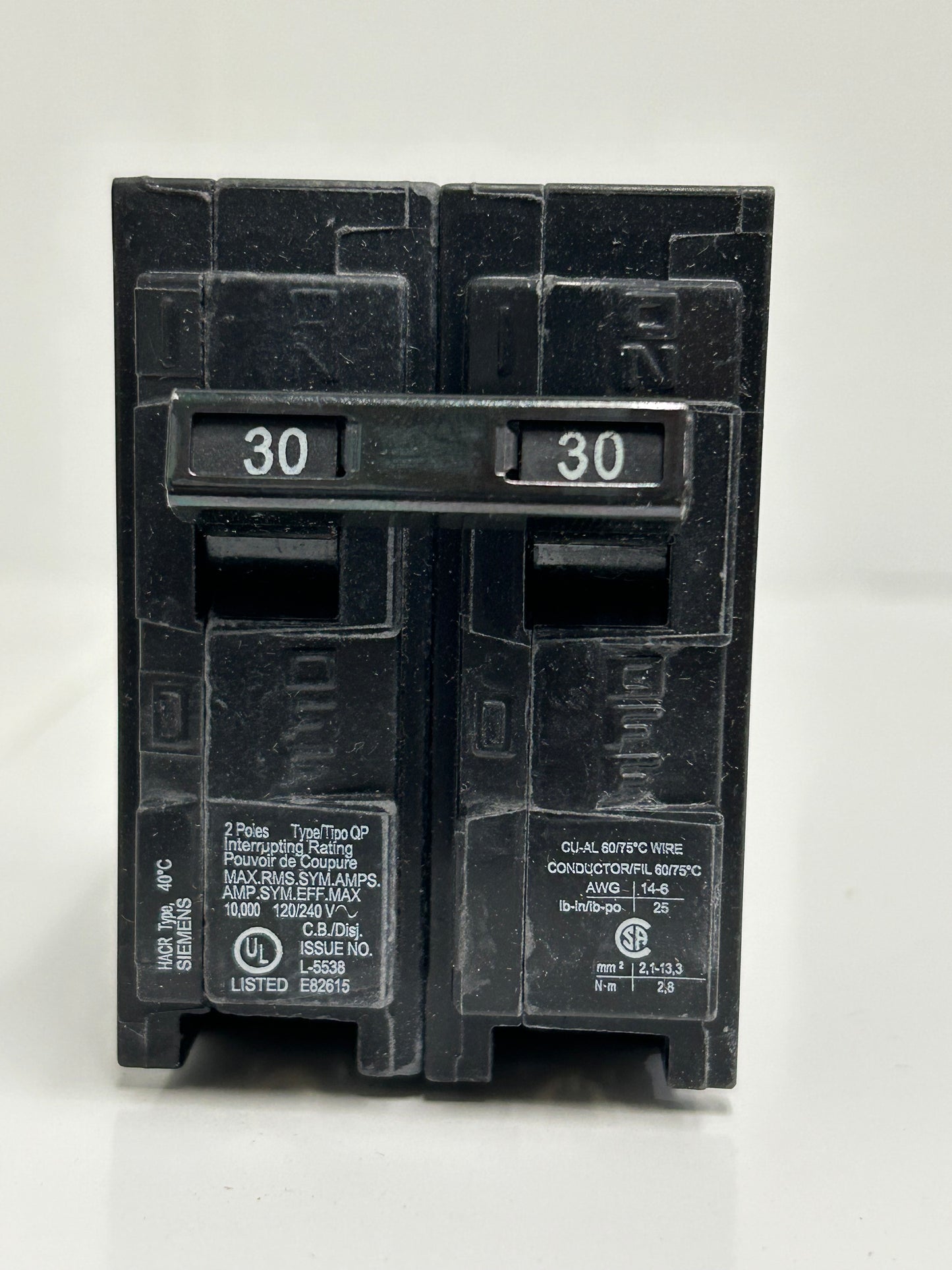 SIEMENS Q230 Circuit Breaker 30Amp 120/240V 60Hz 2 Pole Type QP (6 Pack)