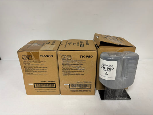 OEM Kyocera TASKalfa 2420w Black Toners TK-980, 1T05J00US0 (Total of 5 Toner Bottles)
