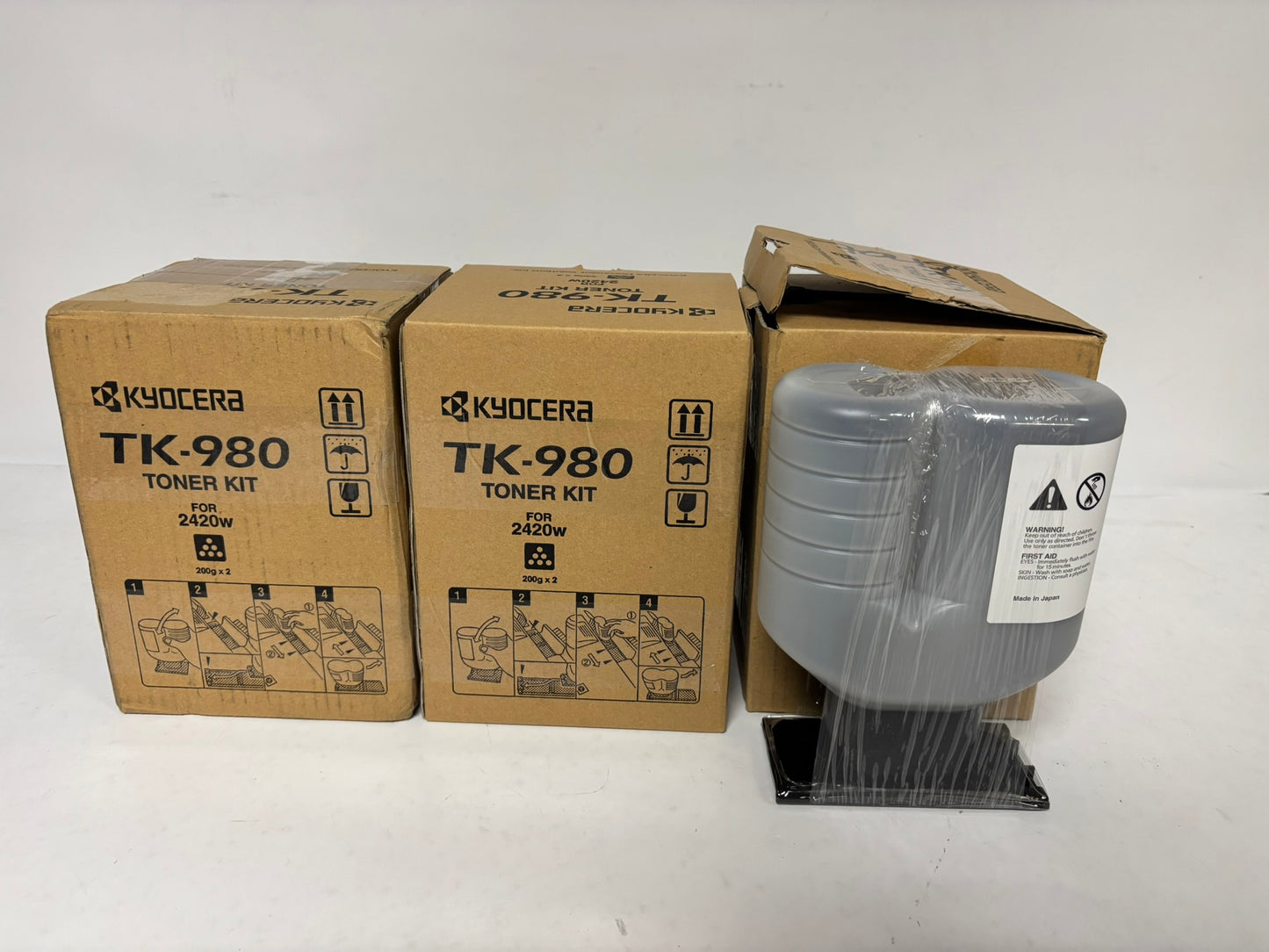 OEM Kyocera TASKalfa 2420w Black Toners TK-980, 1T05J00US0 (Total of 5 Toner Bottles)