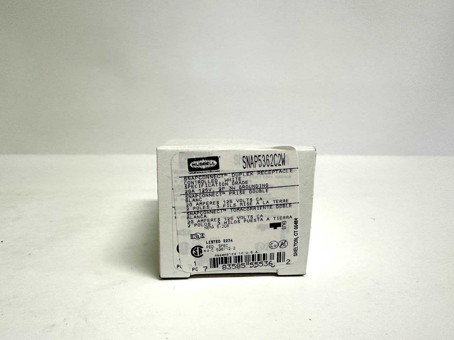 10PK Hubbell (SNAP5362C2W) Snap-Connect Controlled Receptacle, White