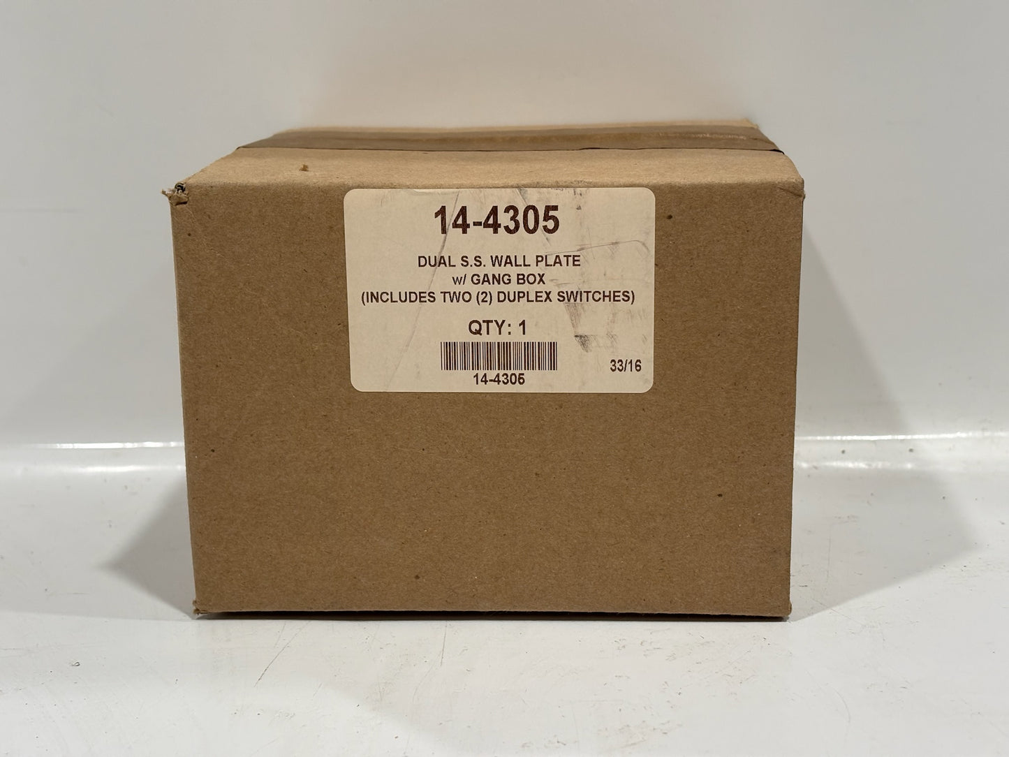 Infratech 14-4305 Dual Duplex Switch with Stainless Steel Wall Plate