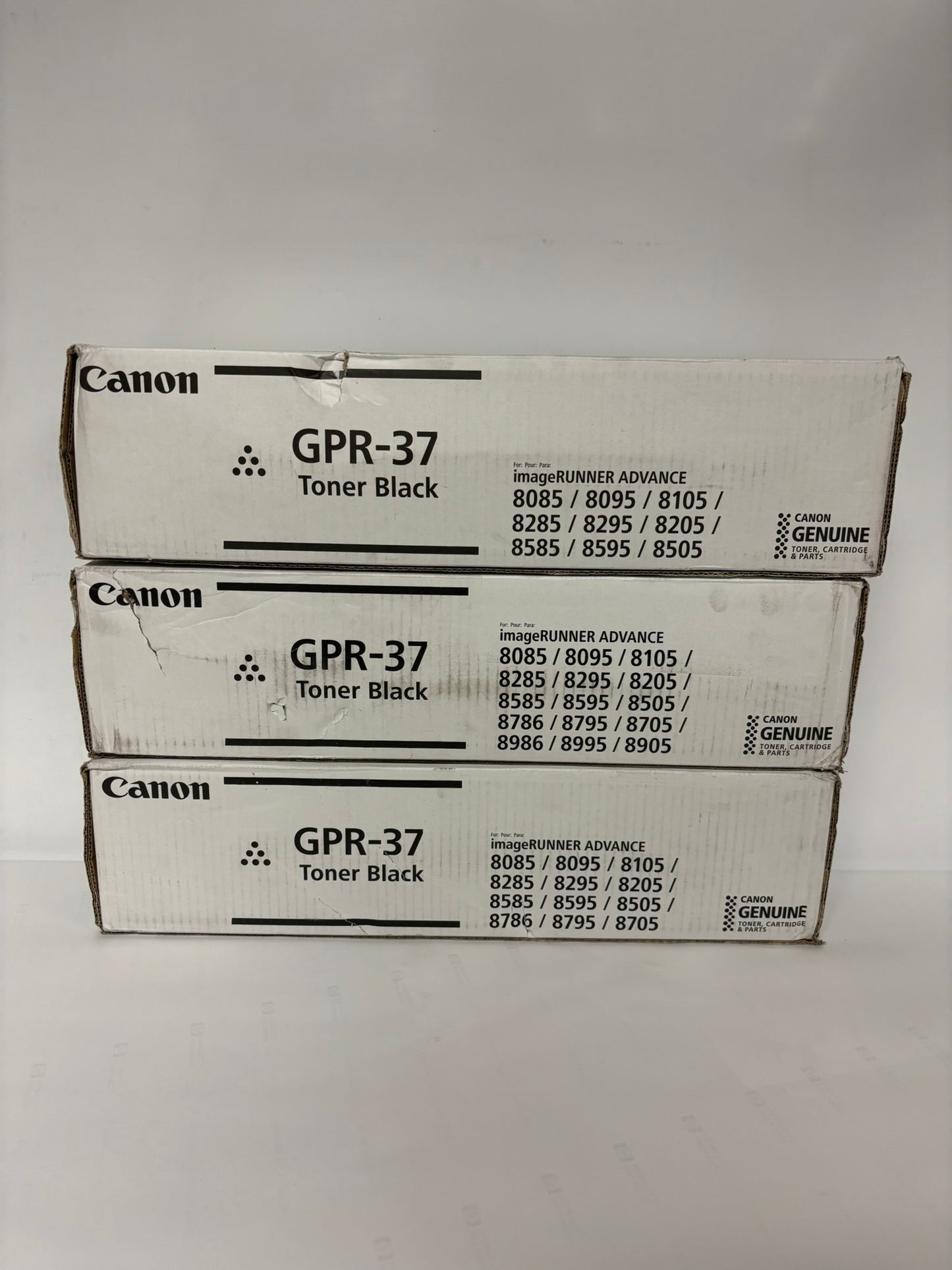 3 Cosmetic Genuine Canon iRA 8085,8095,8505,8285 Black Toners GPR-37, 3764B003AA