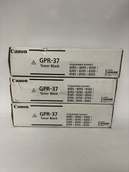3 Cosmetic Genuine Canon iRA 8085,8095,8505,8285 Black Toners GPR-37, 3764B003AA