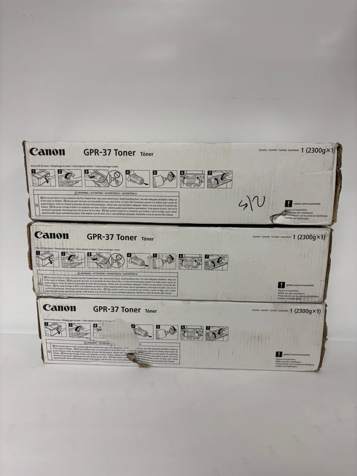 3 Cosmetic Genuine Canon iRA 8085,8095,8505,8285 Black Toners GPR-37, 3764B003AA