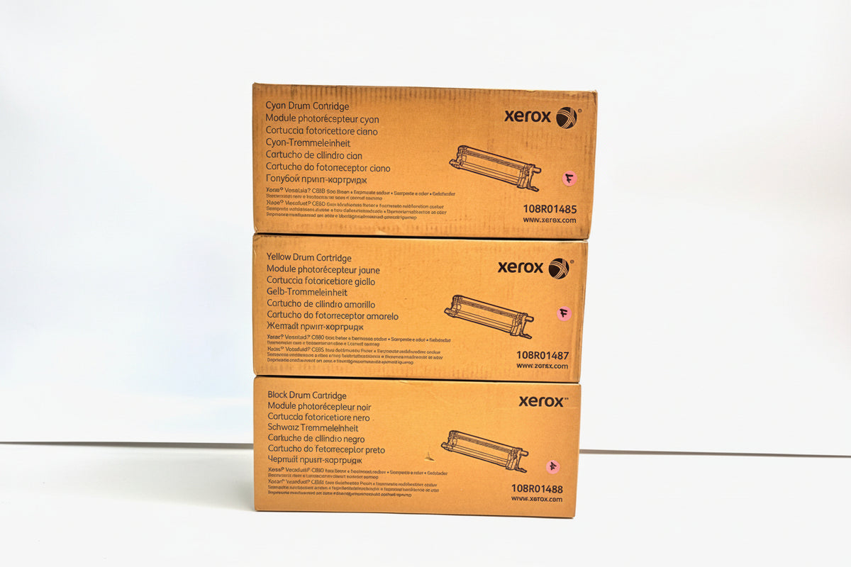 3 Genuine Xerox VersaLink C600, C605 CYK Drum Cartridge 108R01485, 1487, 1488