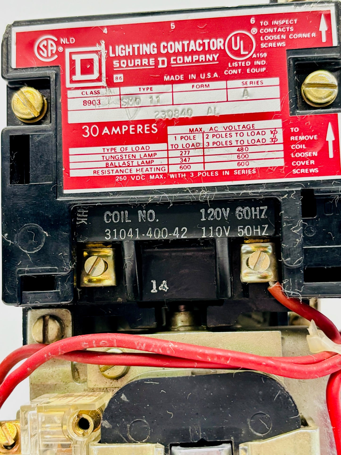 Square D 8903SM011 Lighting Contactor