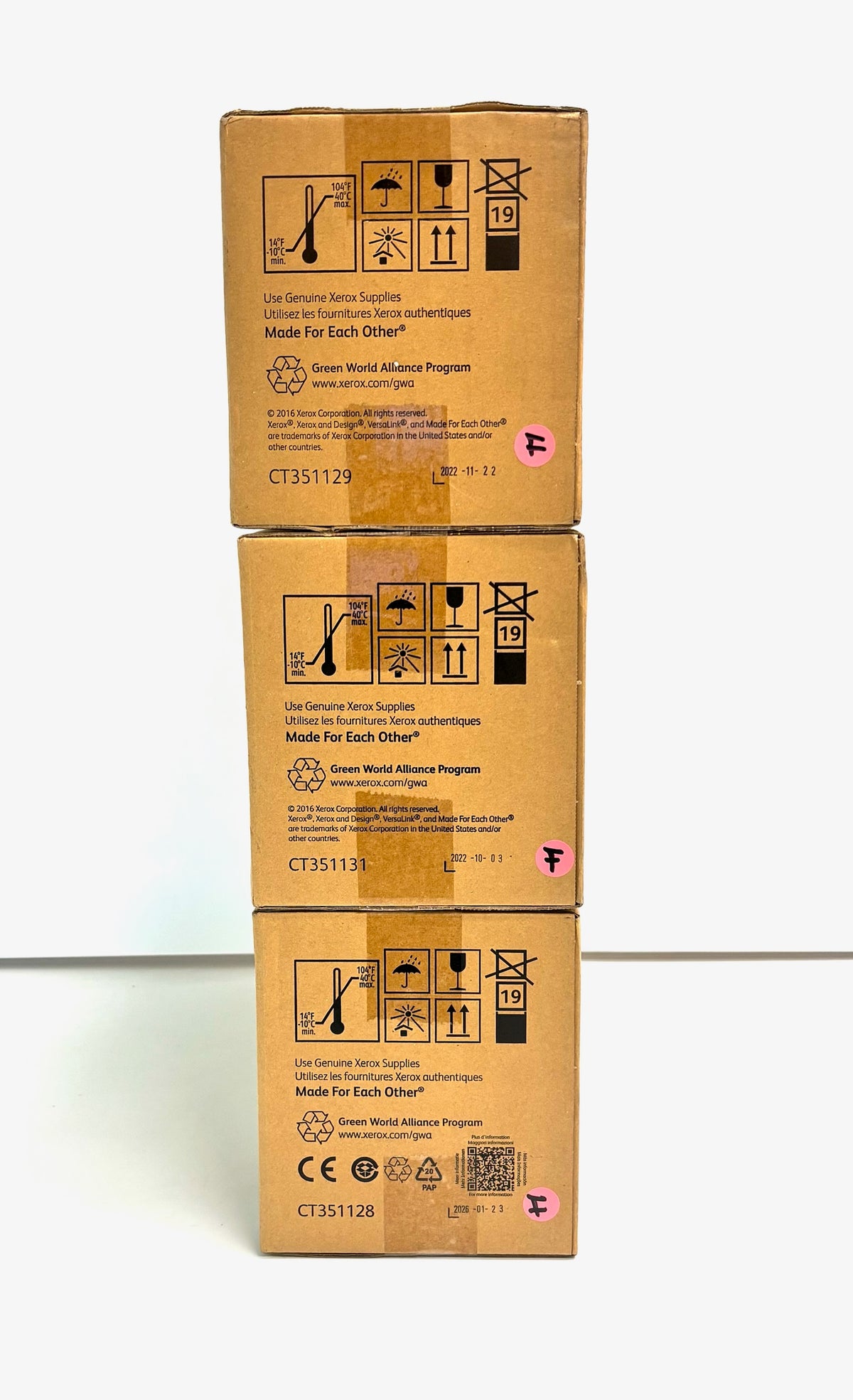 3 Genuine Xerox VersaLink C600, C605 CYK Drum Cartridge 108R01485, 1487, 1488