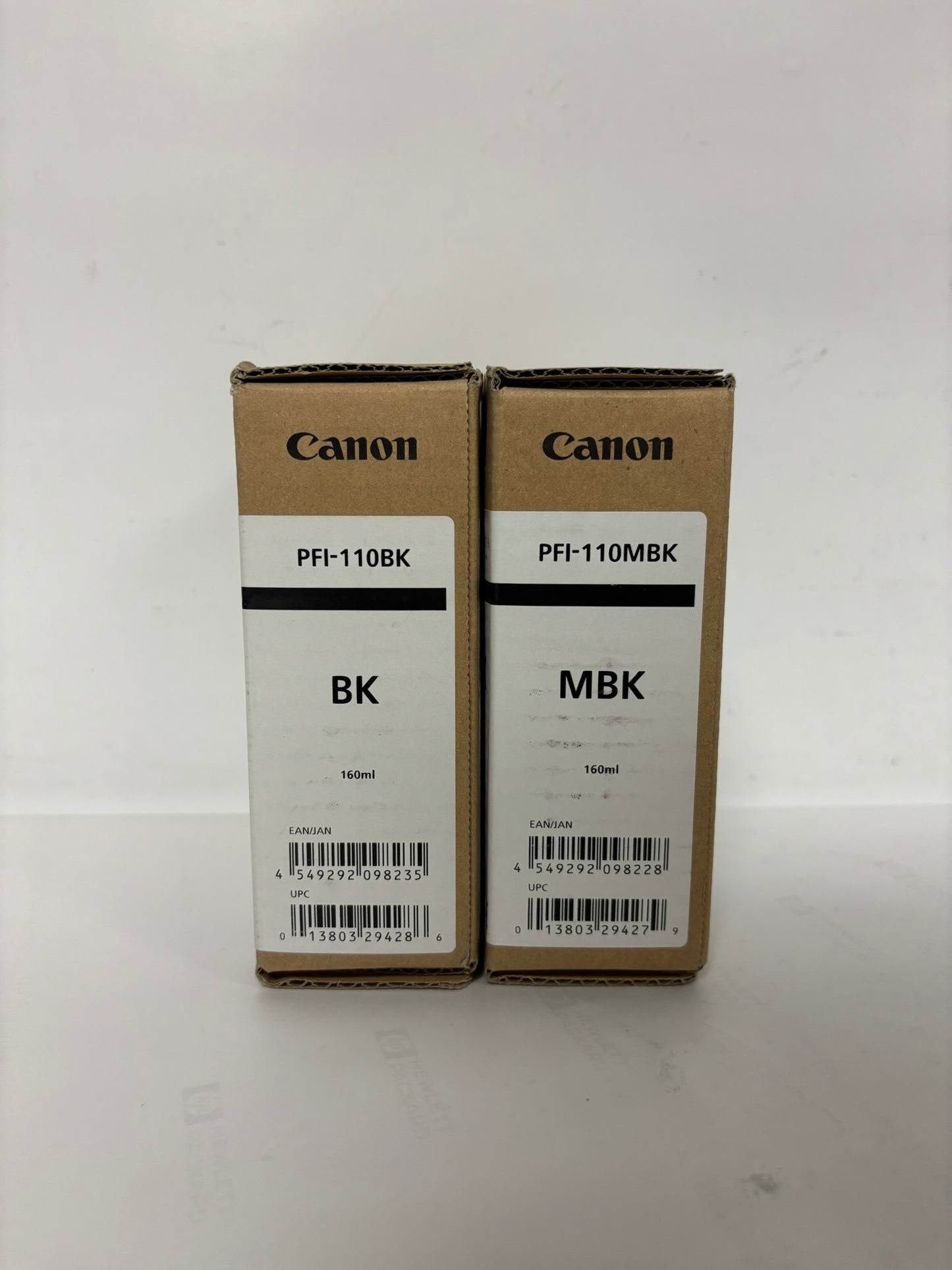 2 New OEM Canon TX2000,TX3000,TX4000 Ink Tanks PFI-110BK, PFI-110MBK (EXP: 2023)