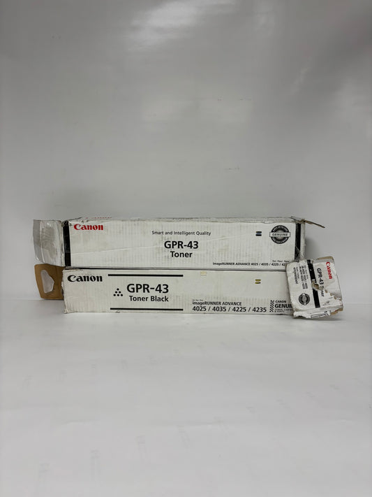 2 Open Genuine Canon iRA 4025, 4035, 4225, 4235 Black Toners GPR-43, 4792B003